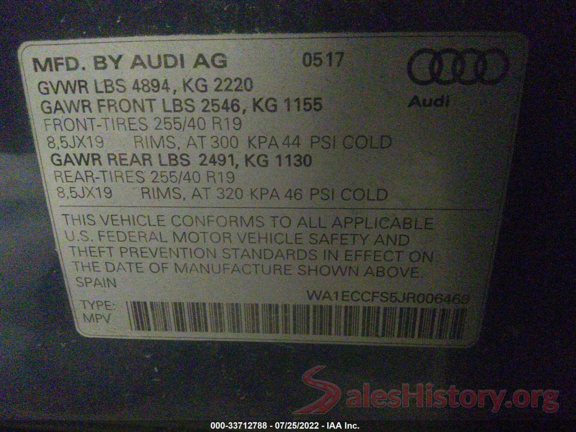 WA1ECCFS5JR006469 2018 AUDI Q3