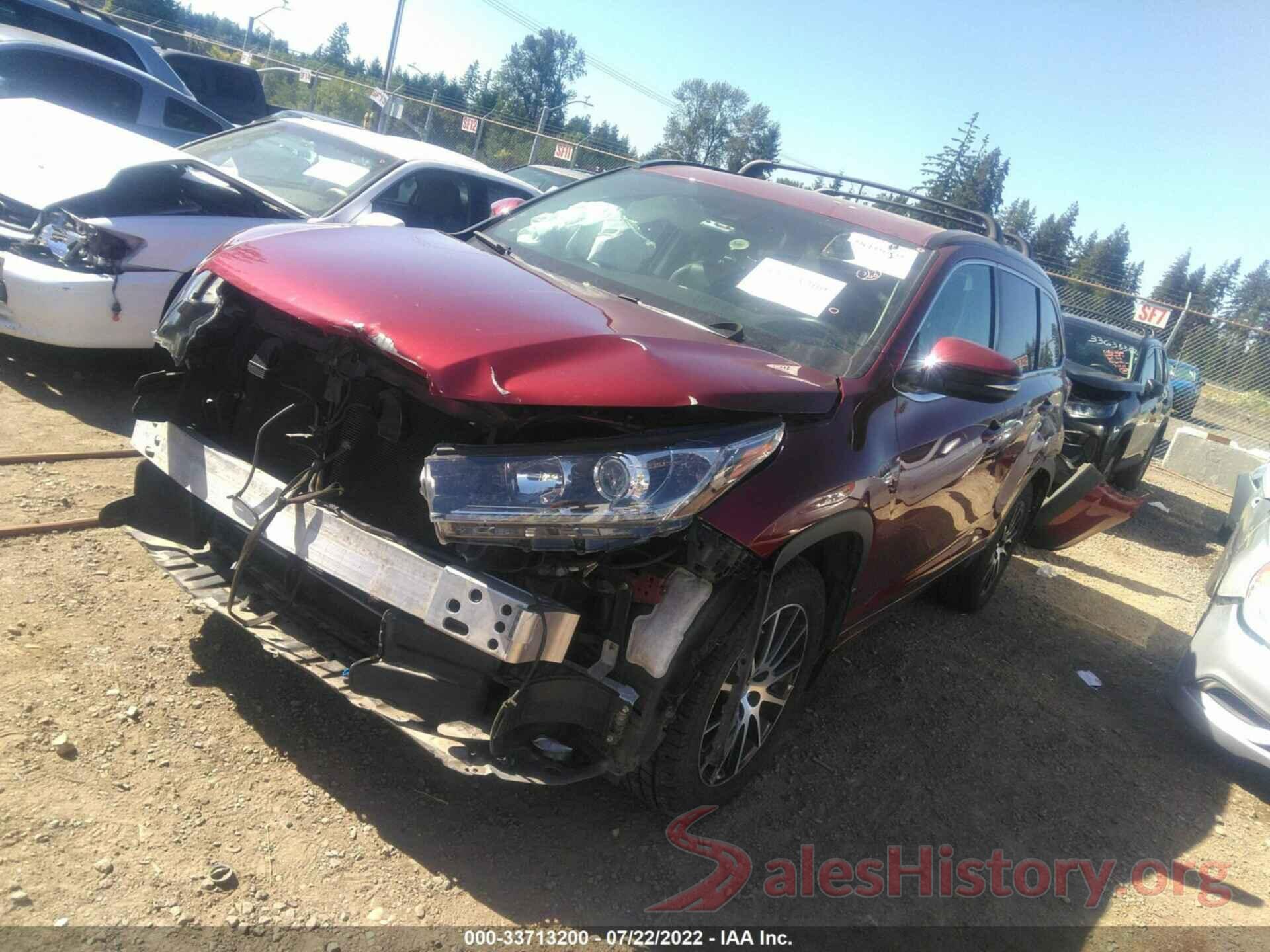 5TDJZRFH3HS378222 2017 TOYOTA HIGHLANDER