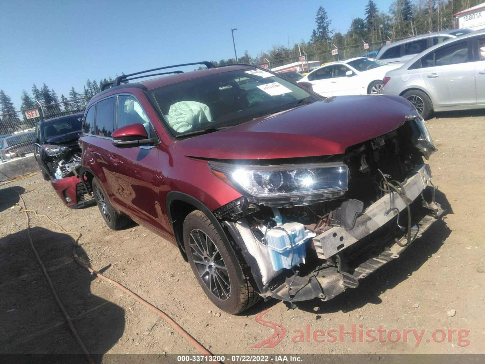 5TDJZRFH3HS378222 2017 TOYOTA HIGHLANDER