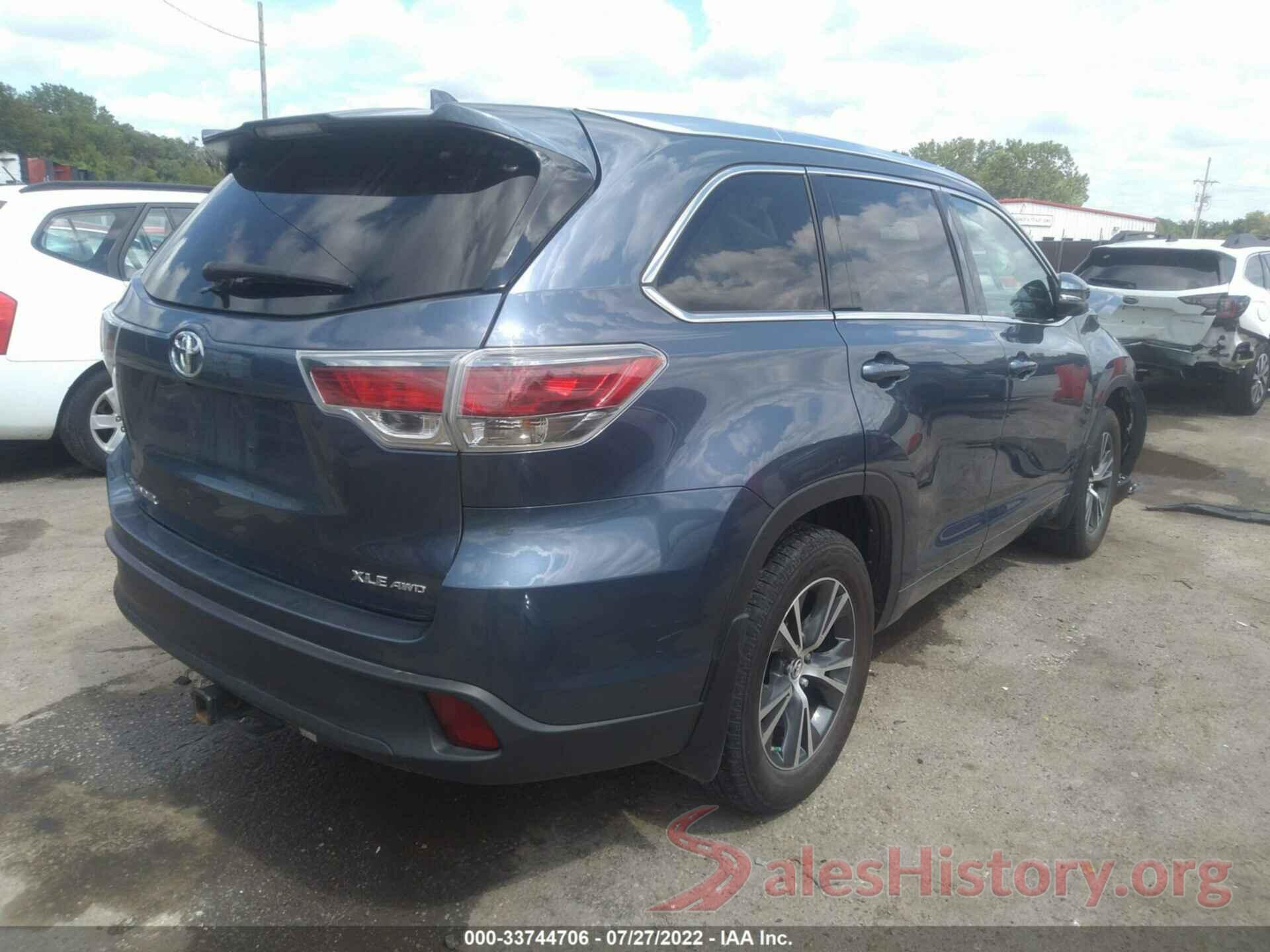 5TDJKRFH6GS339157 2016 TOYOTA HIGHLANDER