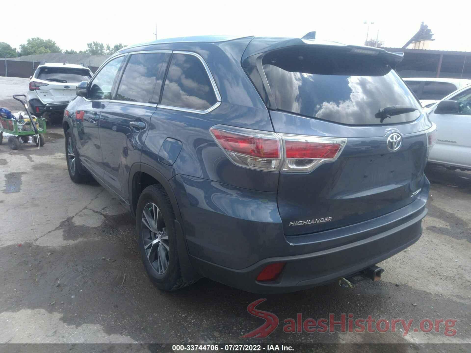 5TDJKRFH6GS339157 2016 TOYOTA HIGHLANDER