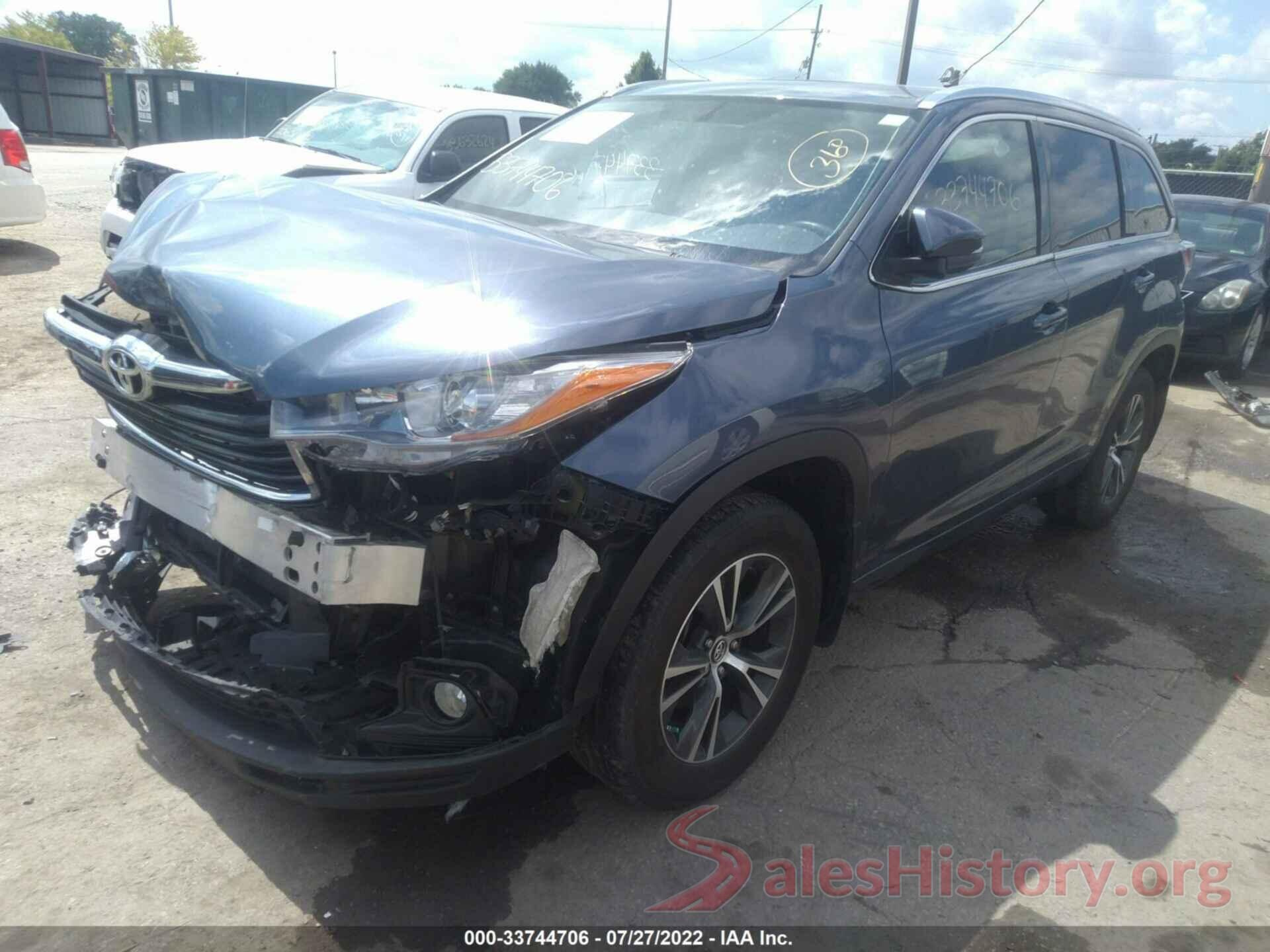 5TDJKRFH6GS339157 2016 TOYOTA HIGHLANDER