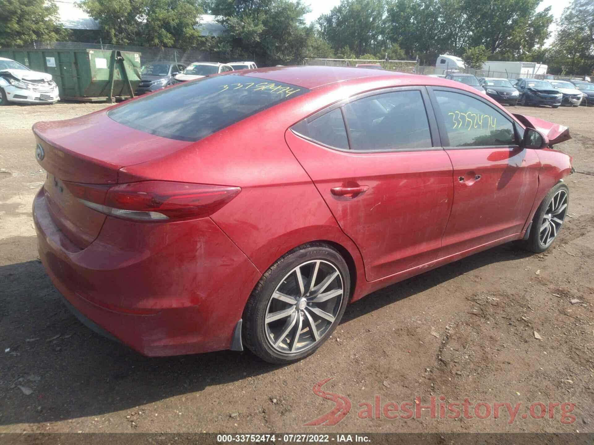 5NPD74LF4JH350806 2018 HYUNDAI ELANTRA