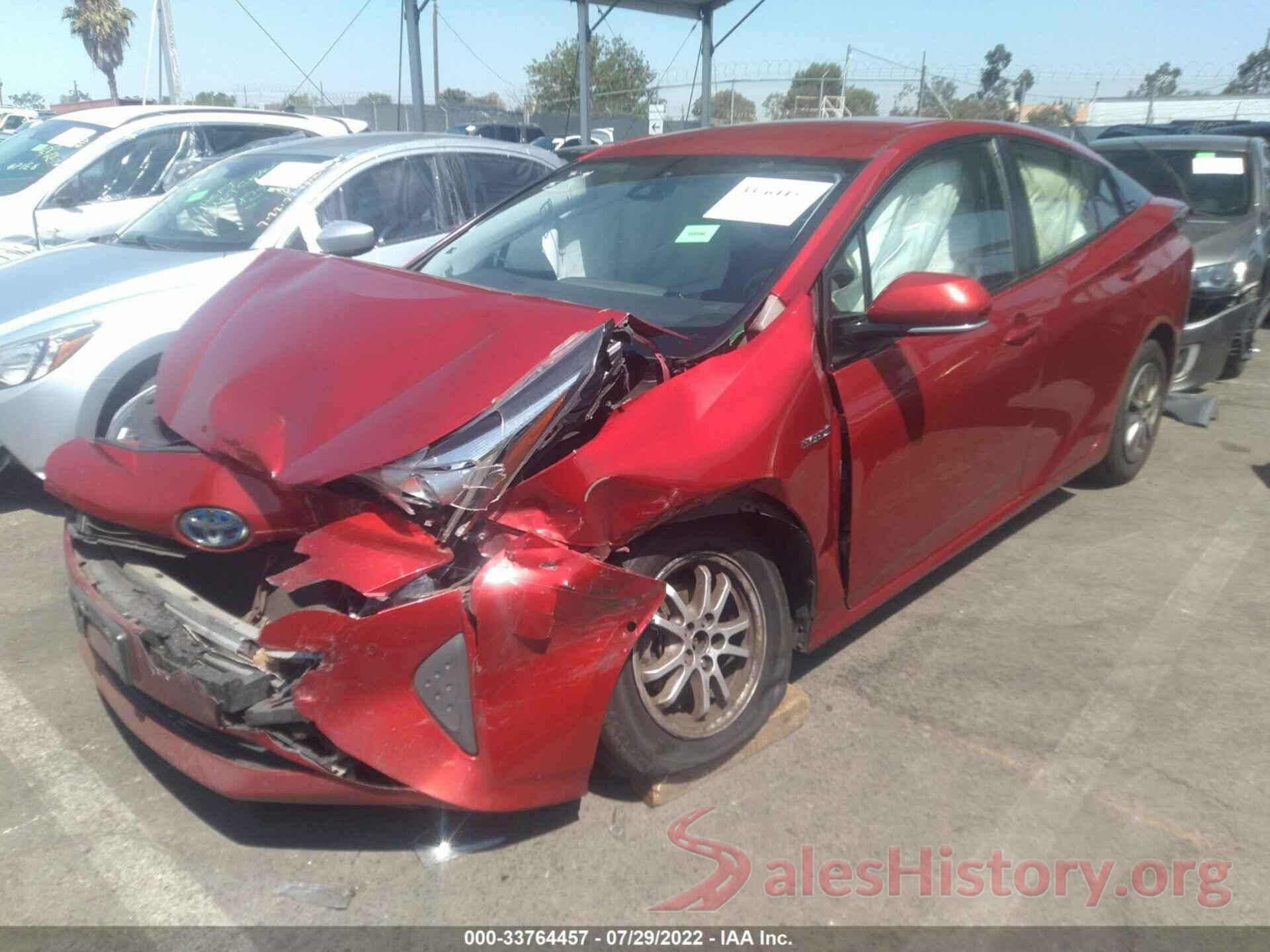 JTDKBRFU6J3593784 2018 TOYOTA PRIUS