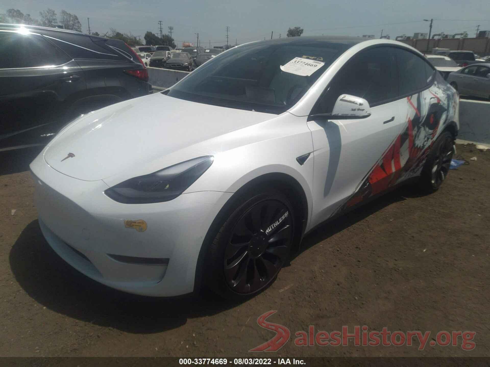 7SAYGDEF3NF326261 2022 TESLA MODEL Y