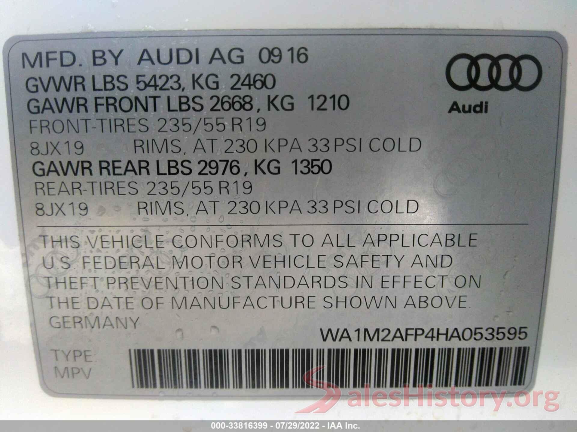 WA1M2AFP4HA053595 2017 AUDI Q5