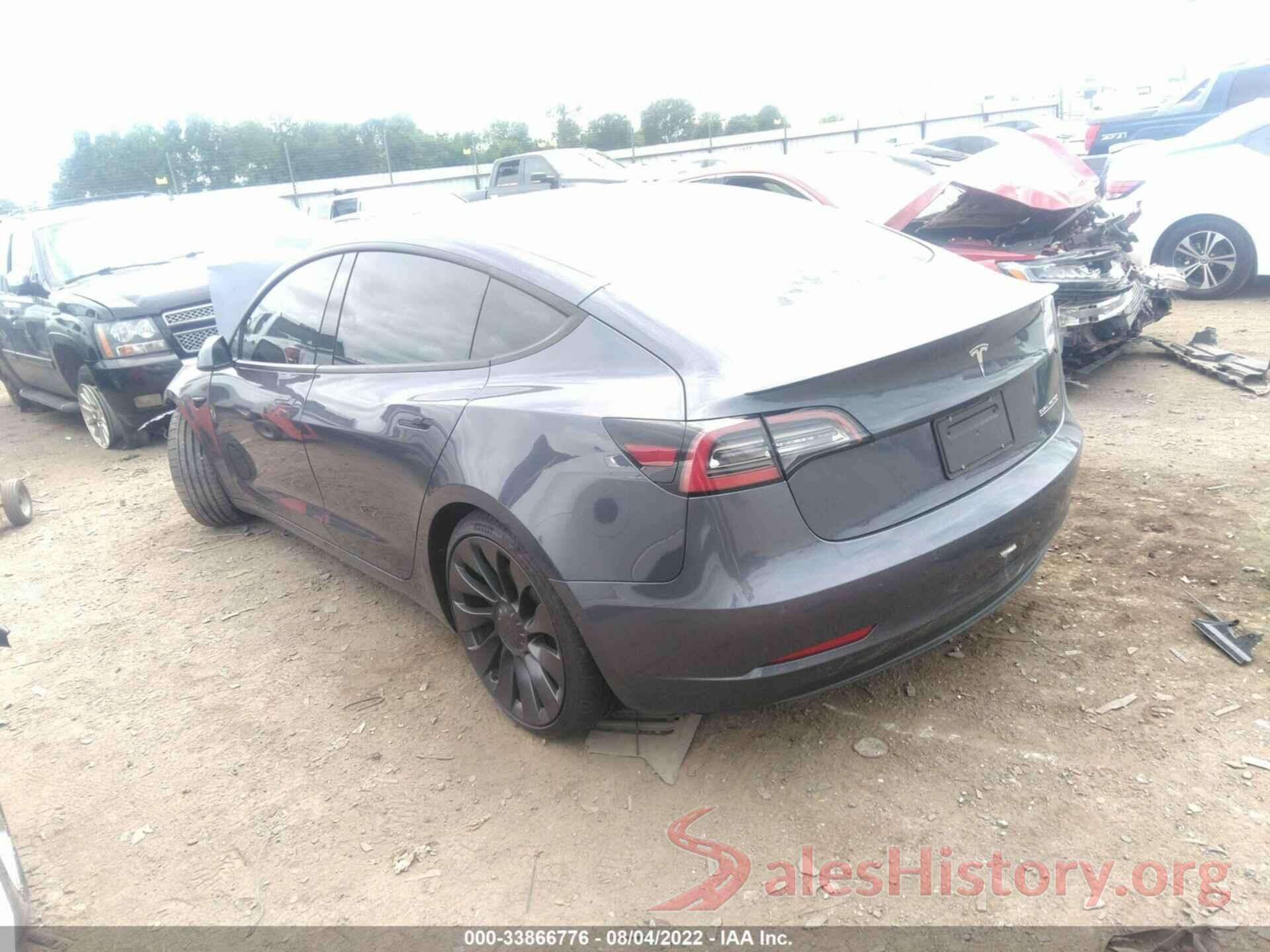 5YJ3E1EC7NF178827 2022 TESLA MODEL 3