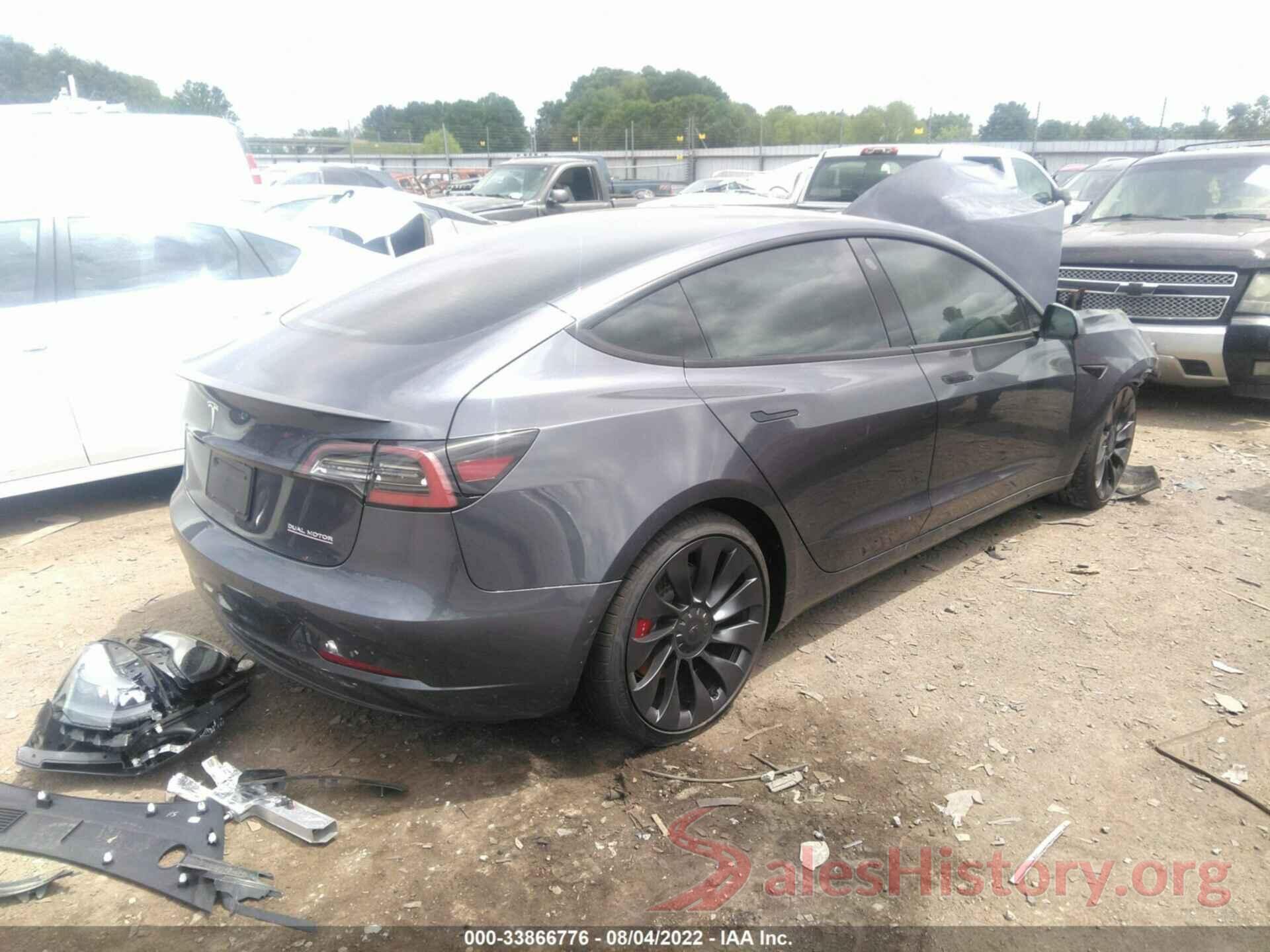 5YJ3E1EC7NF178827 2022 TESLA MODEL 3