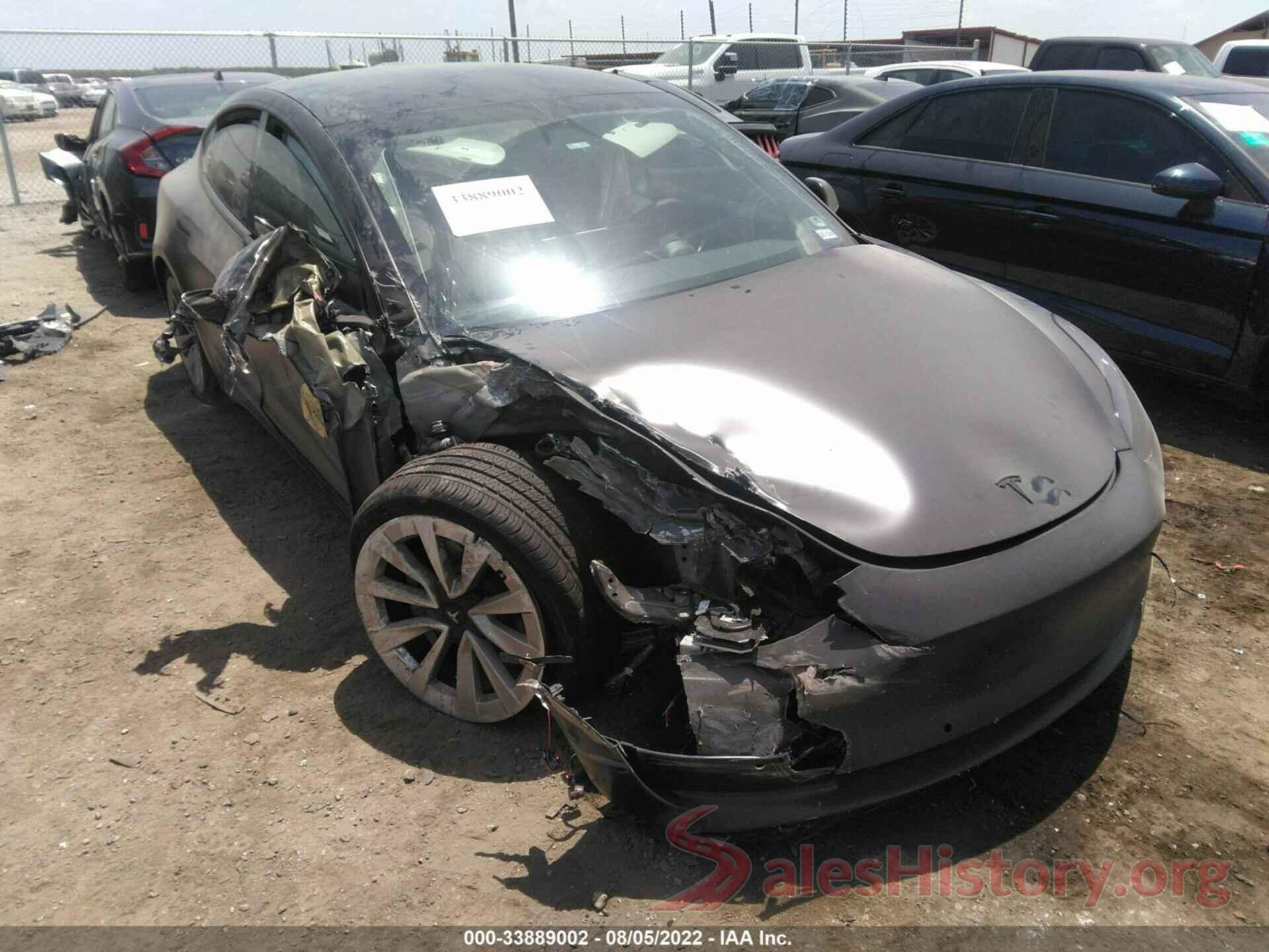 5YJ3E1EB6NF241309 2022 TESLA MODEL 3