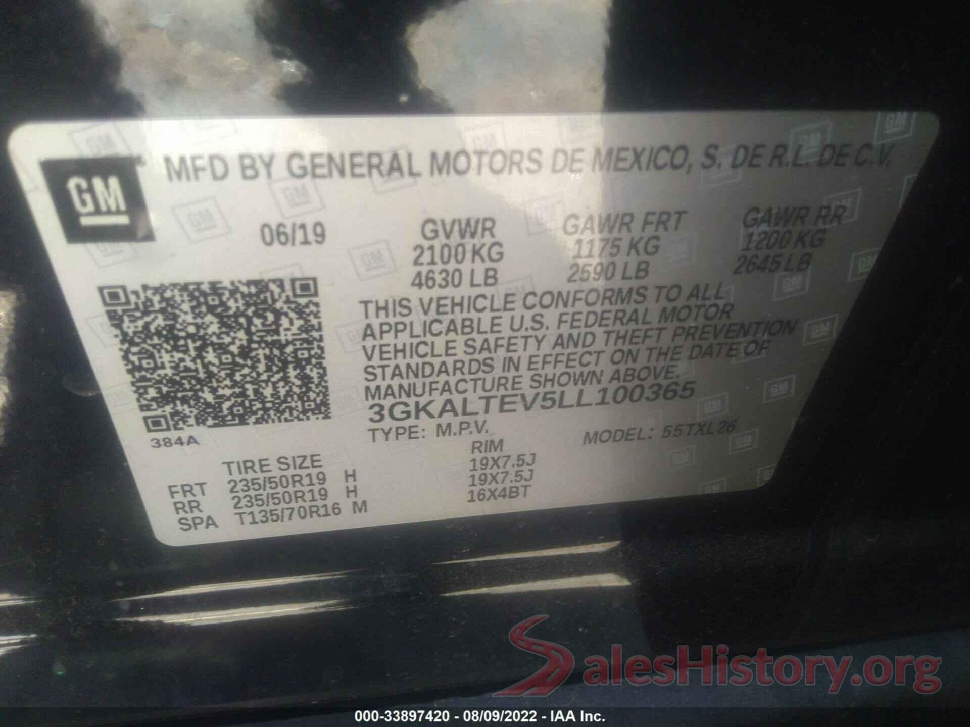 3GKALTEV5LL100365 2020 GMC TERRAIN