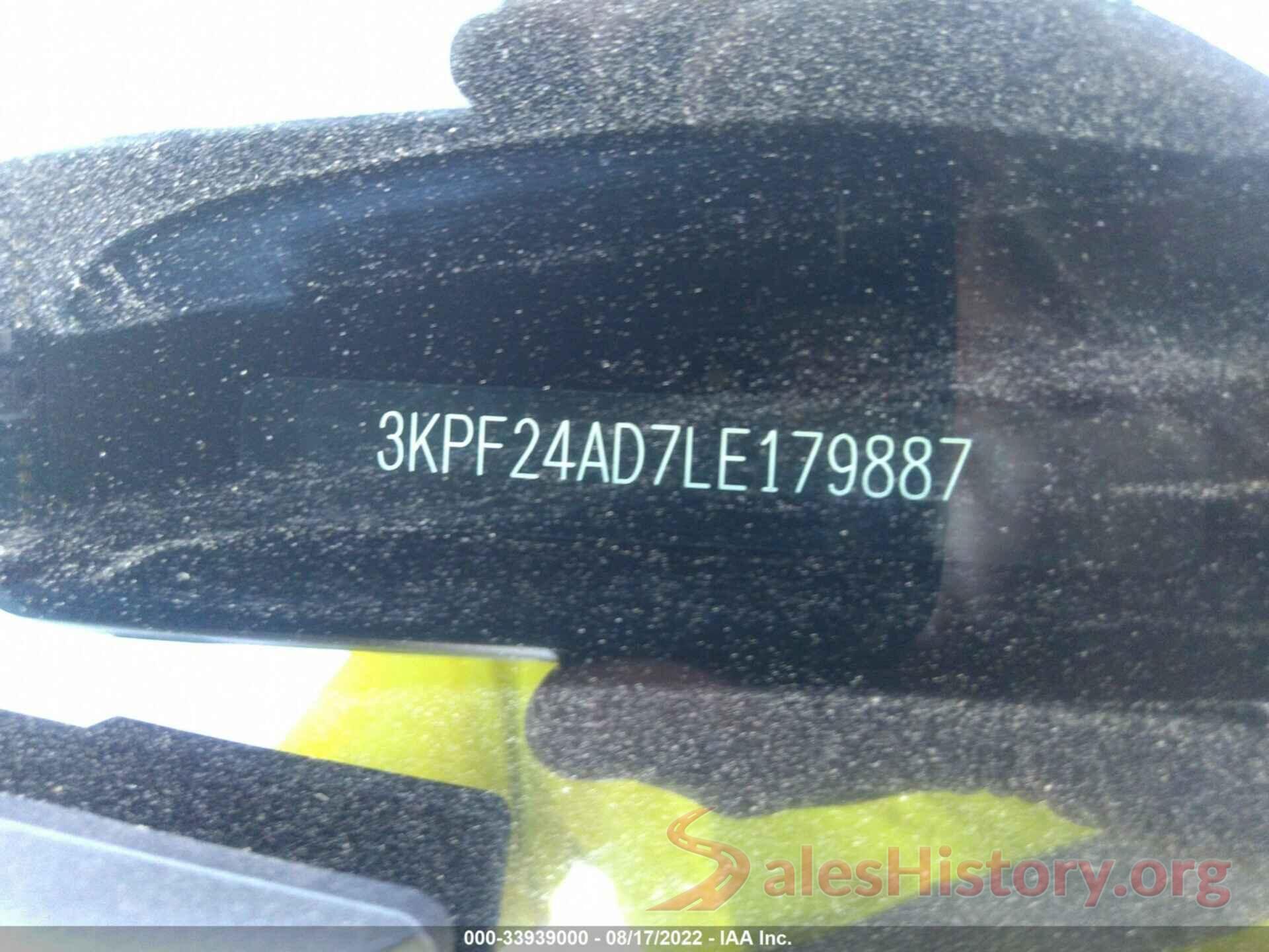 3KPF24AD7LE179887 2020 KIA FORTE