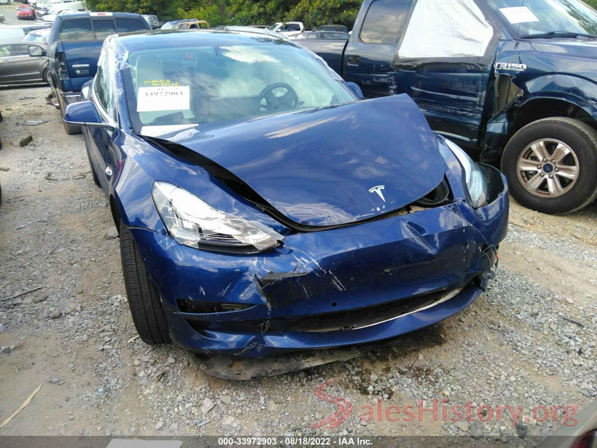 5YJ3E1EBXKF406757 2019 TESLA MODEL 3