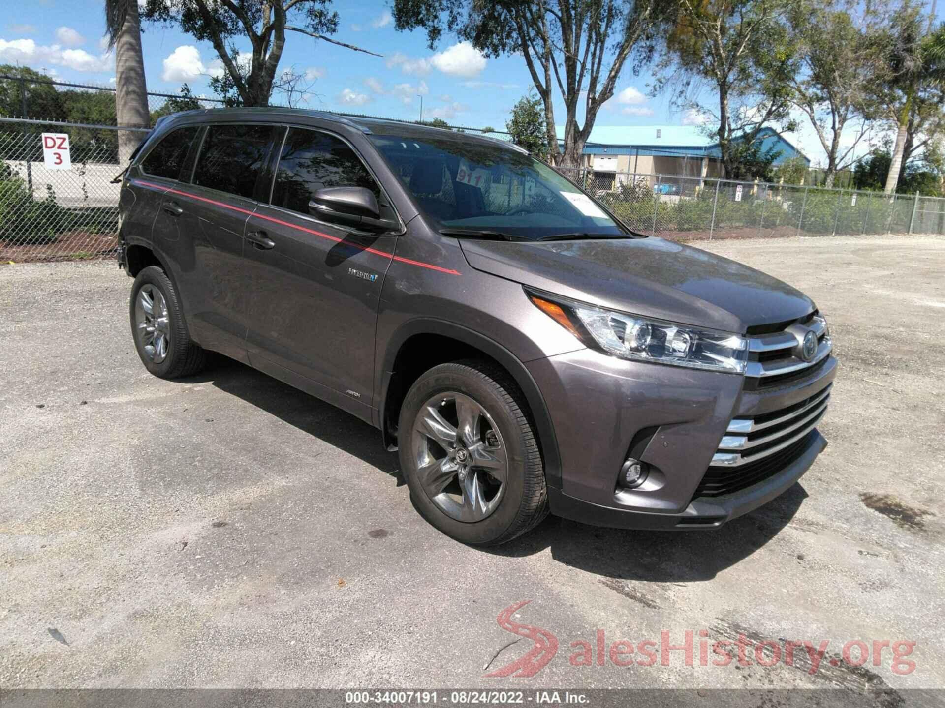 5TDDGRFHXKS061421 2019 TOYOTA HIGHLANDER