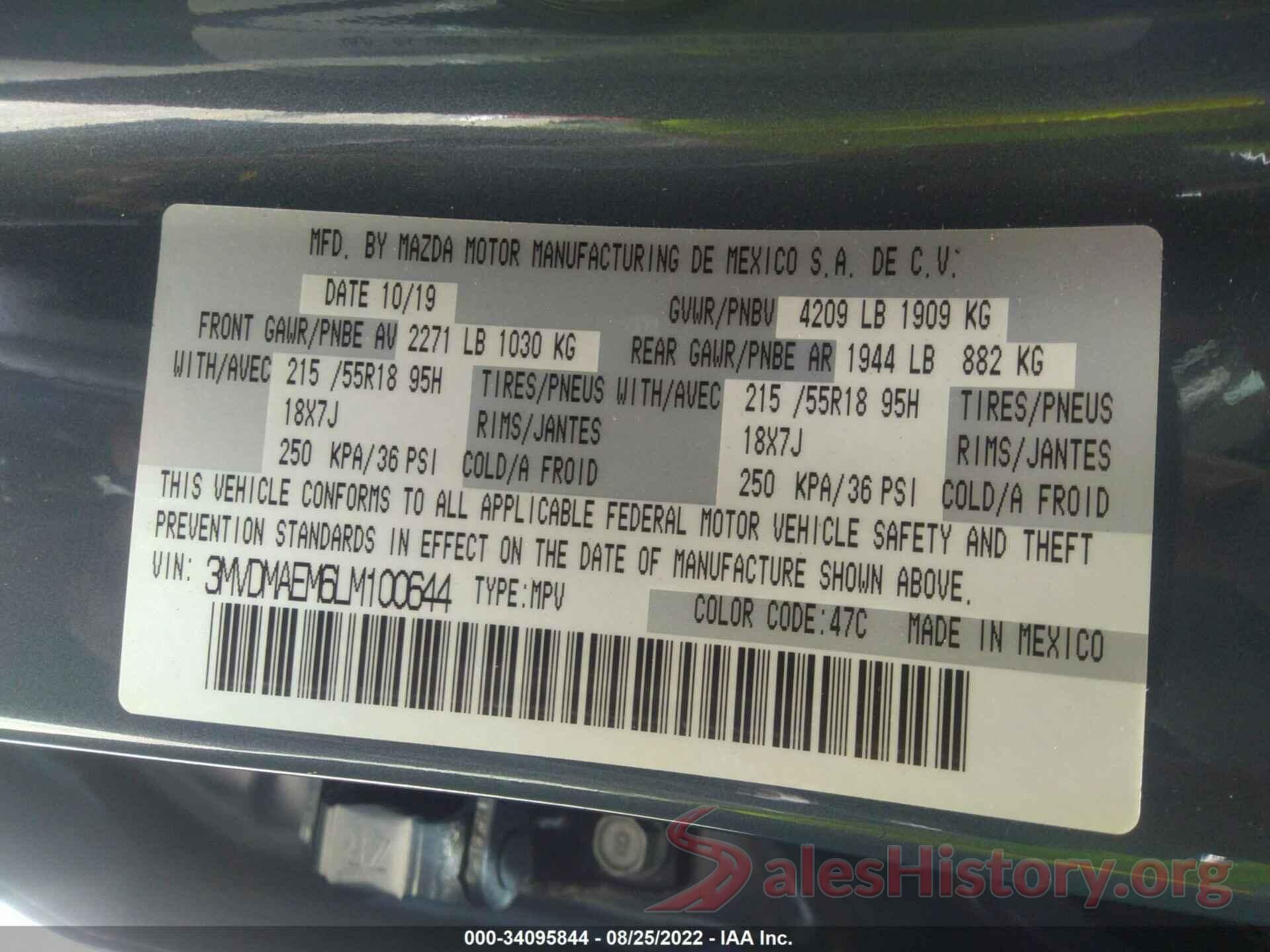 3MVDMAEM6LM100644 2020 MAZDA CX-30