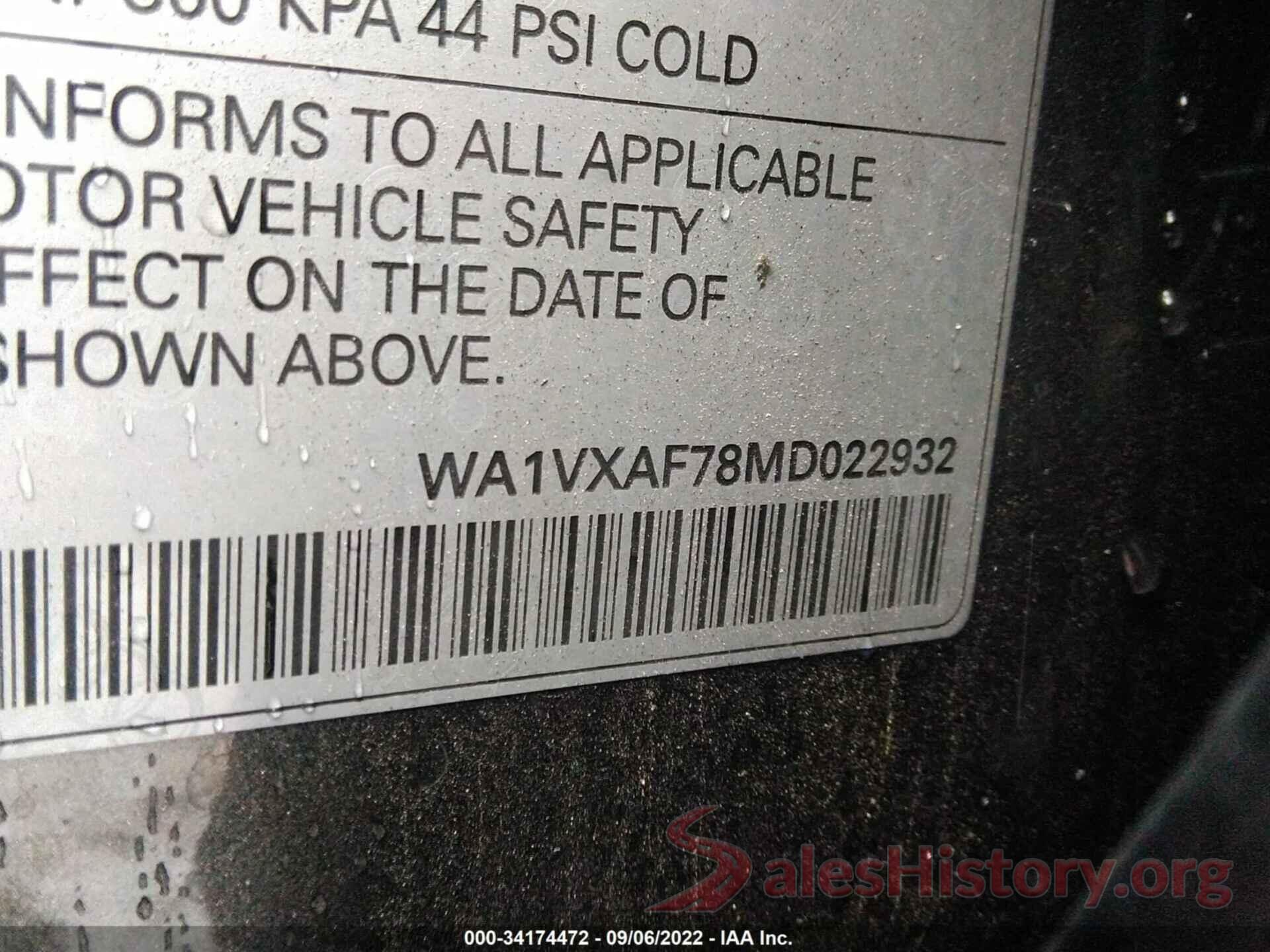 WA1VXAF78MD022932 2021 AUDI Q7