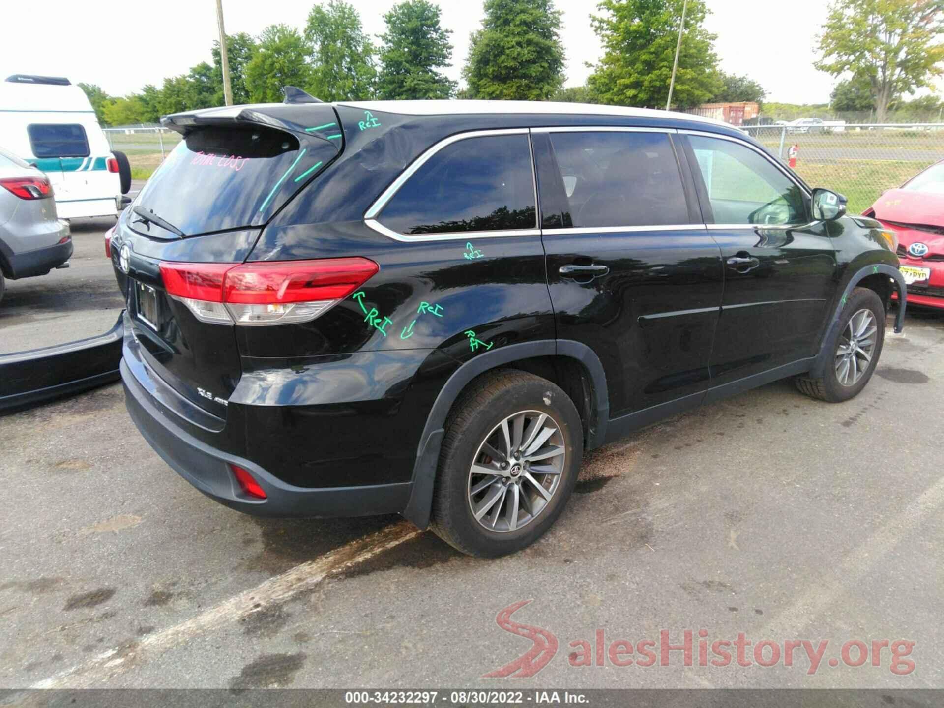 5TDJZRFH7KS720102 2019 TOYOTA HIGHLANDER