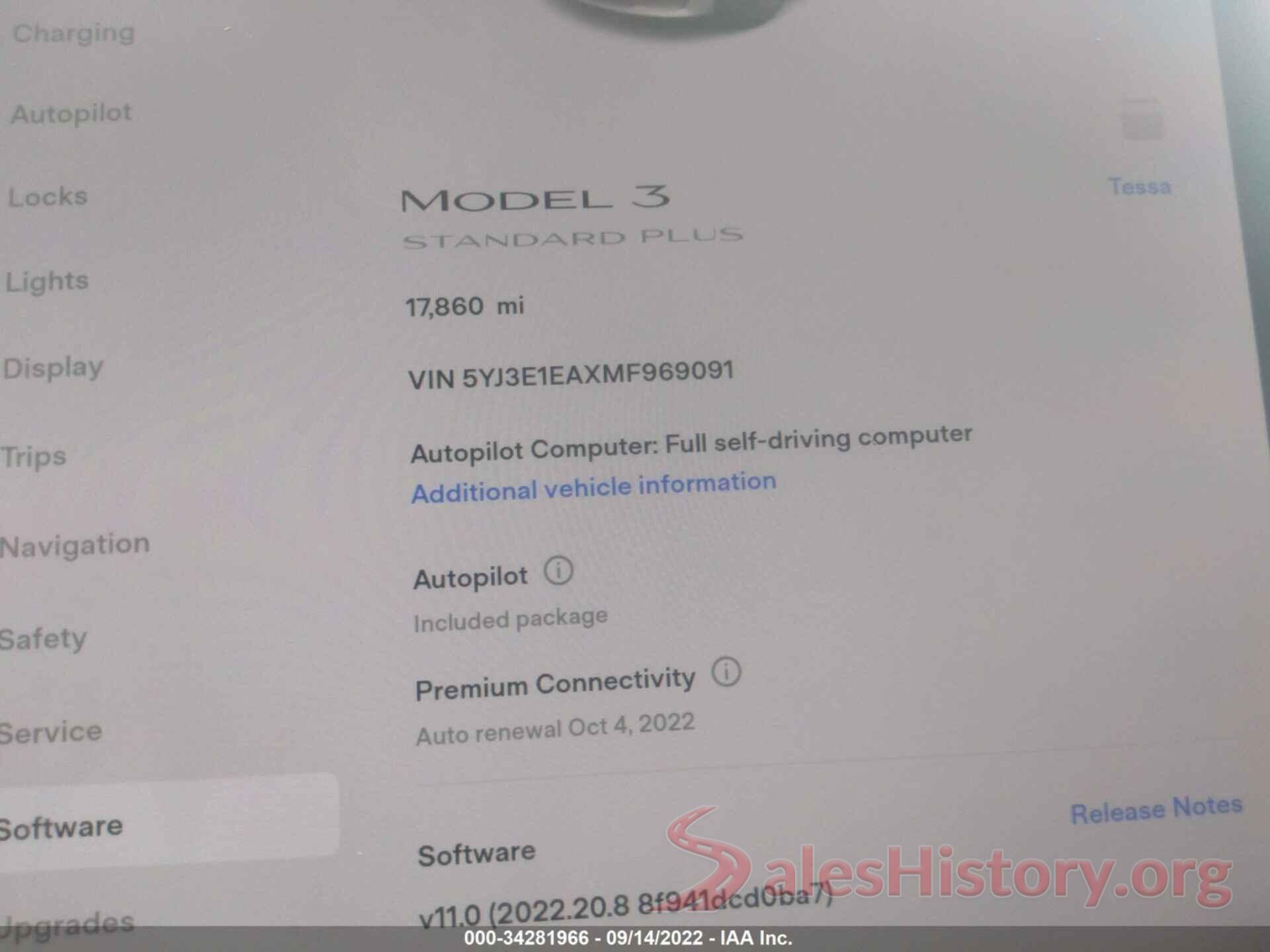 5YJ3E1EAXMF969091 2021 TESLA MODEL 3