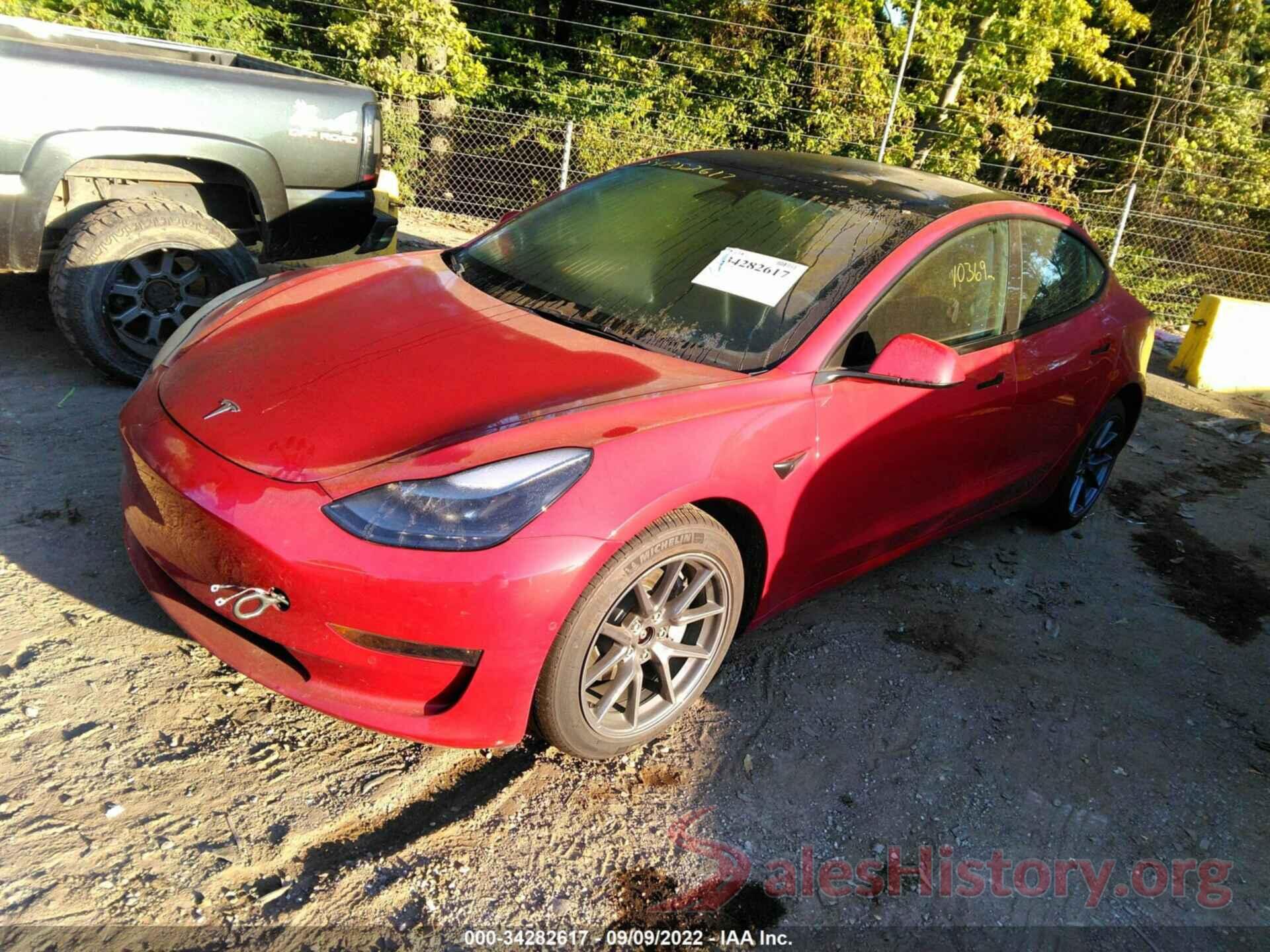 5YJ3E1EB7NF160481 2022 TESLA MODEL 3