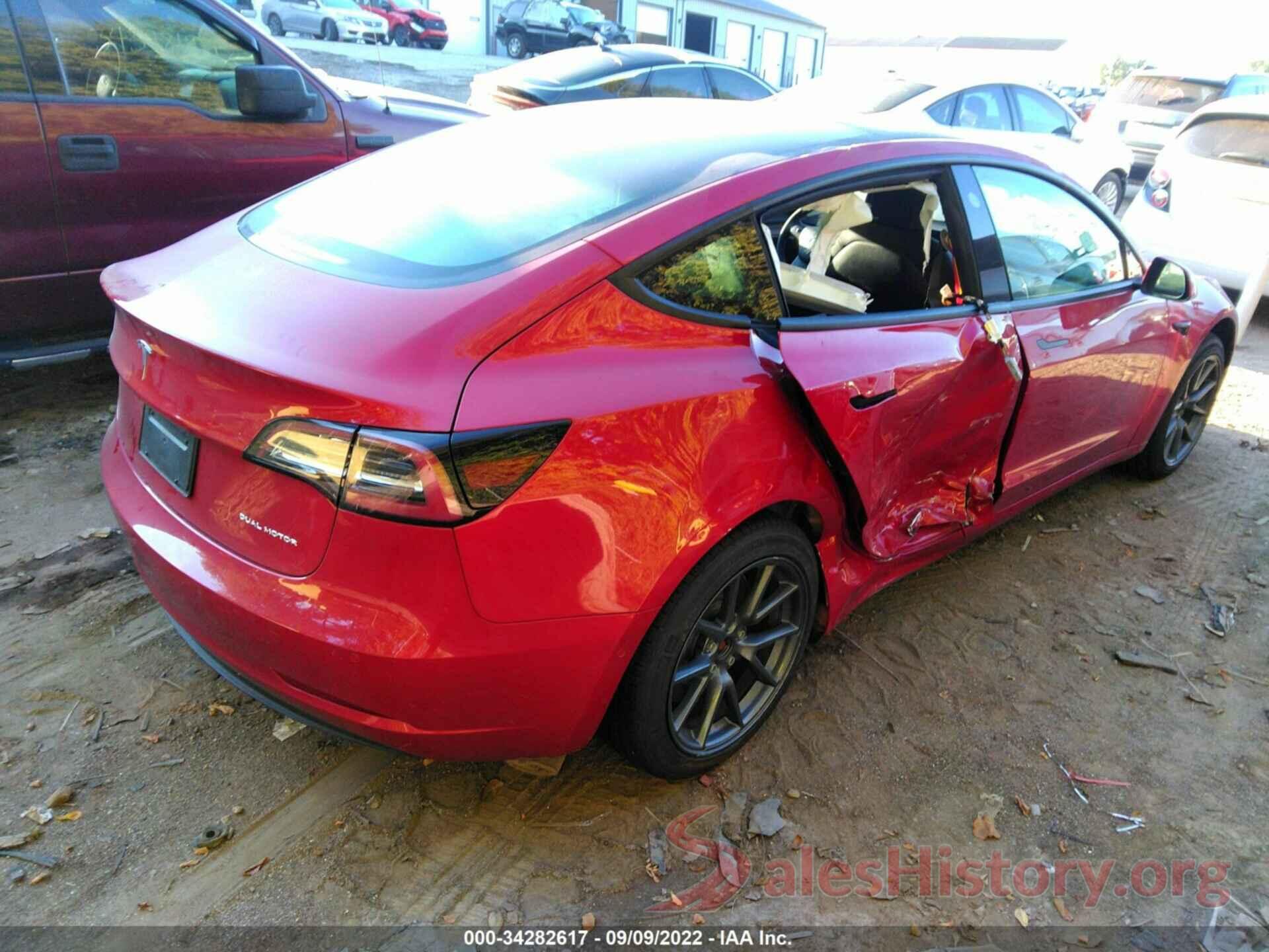 5YJ3E1EB7NF160481 2022 TESLA MODEL 3