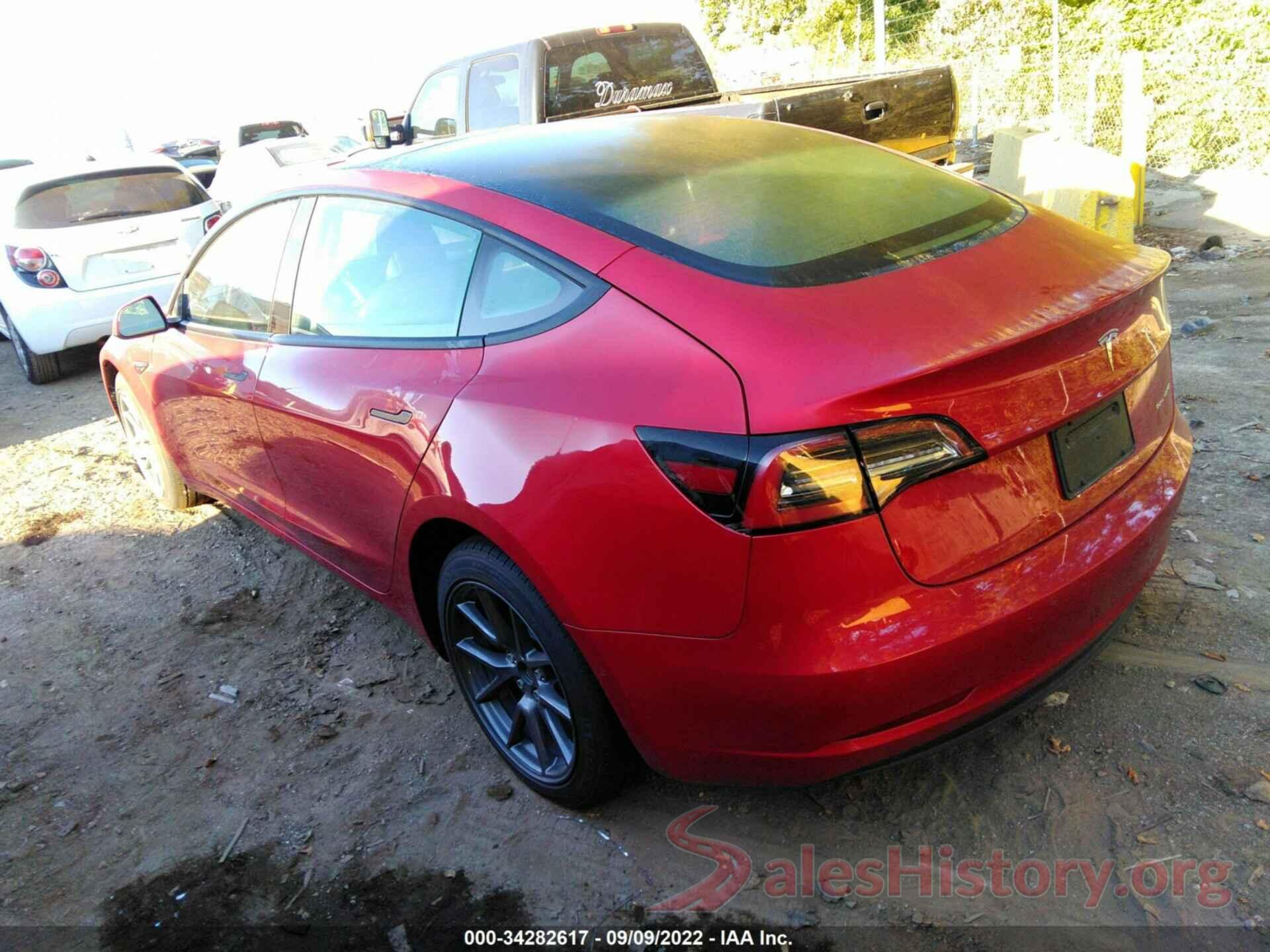 5YJ3E1EB7NF160481 2022 TESLA MODEL 3