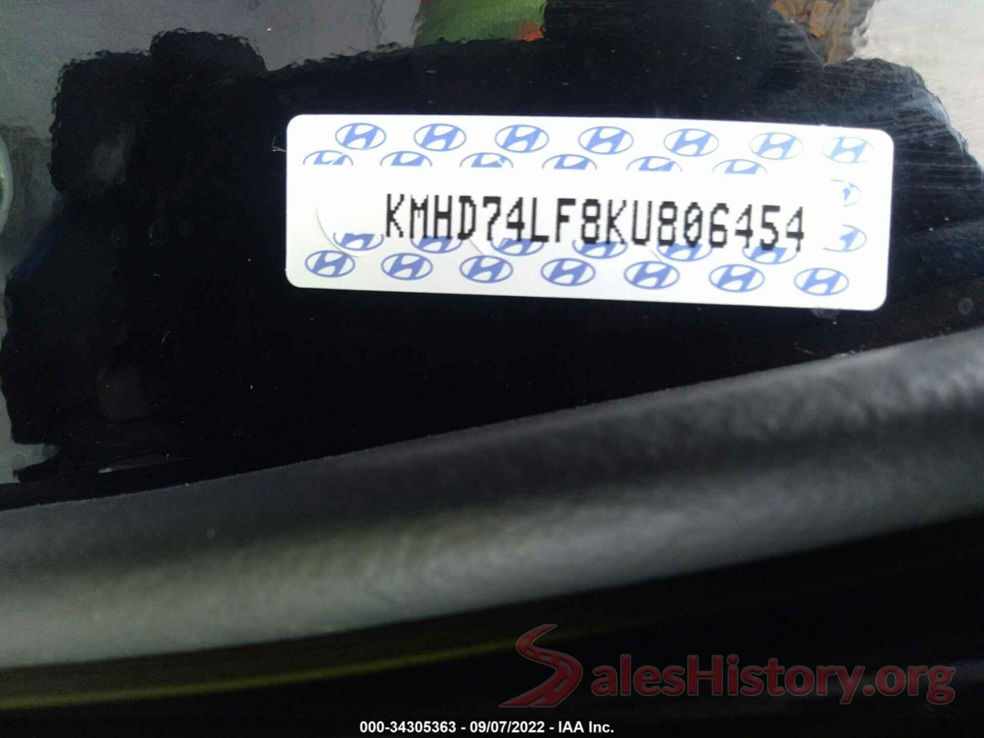 KMHD74LF8KU806454 2019 HYUNDAI ELANTRA