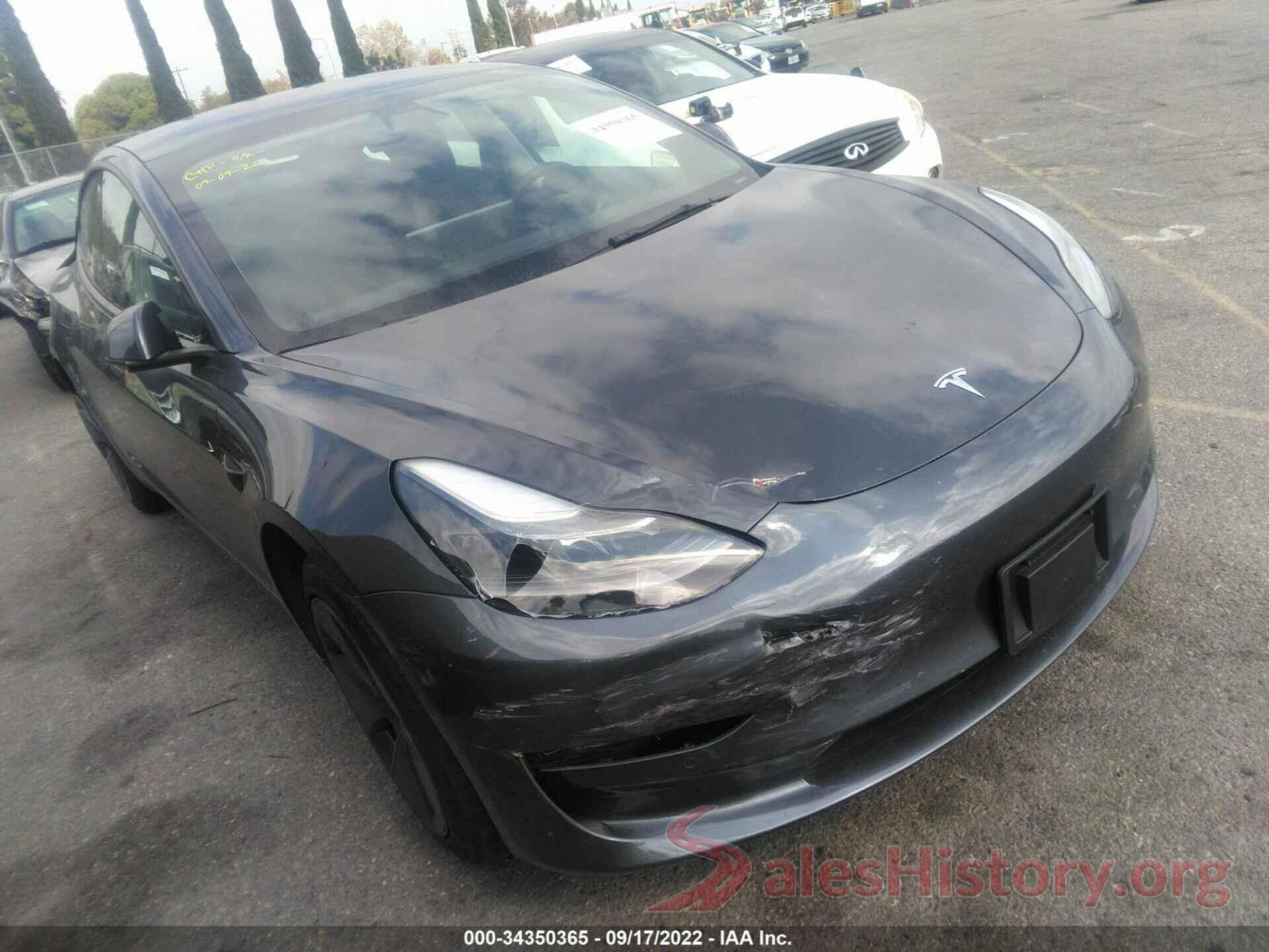 5YJ3E1EB0NF136989 2022 TESLA MODEL 3