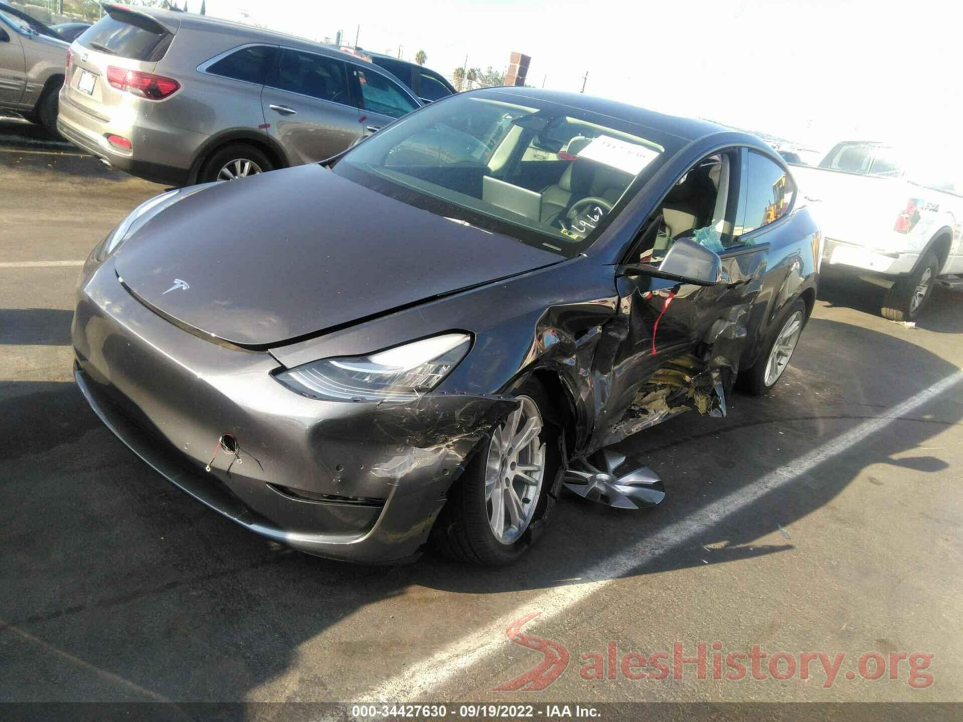 7SAYGDEE8NF438237 2022 TESLA MODEL Y