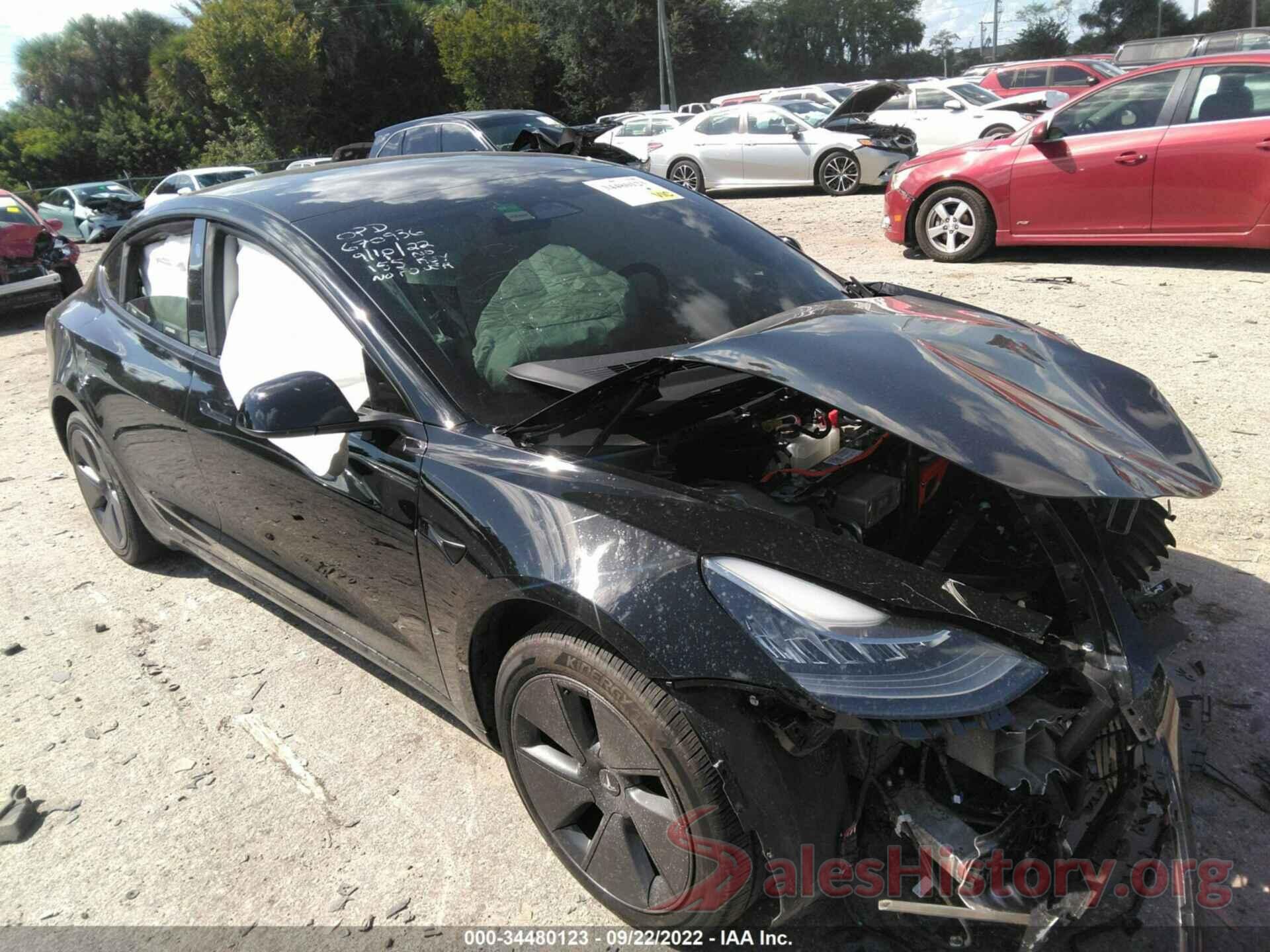 5YJ3E1EB0NF243881 2022 TESLA MODEL 3