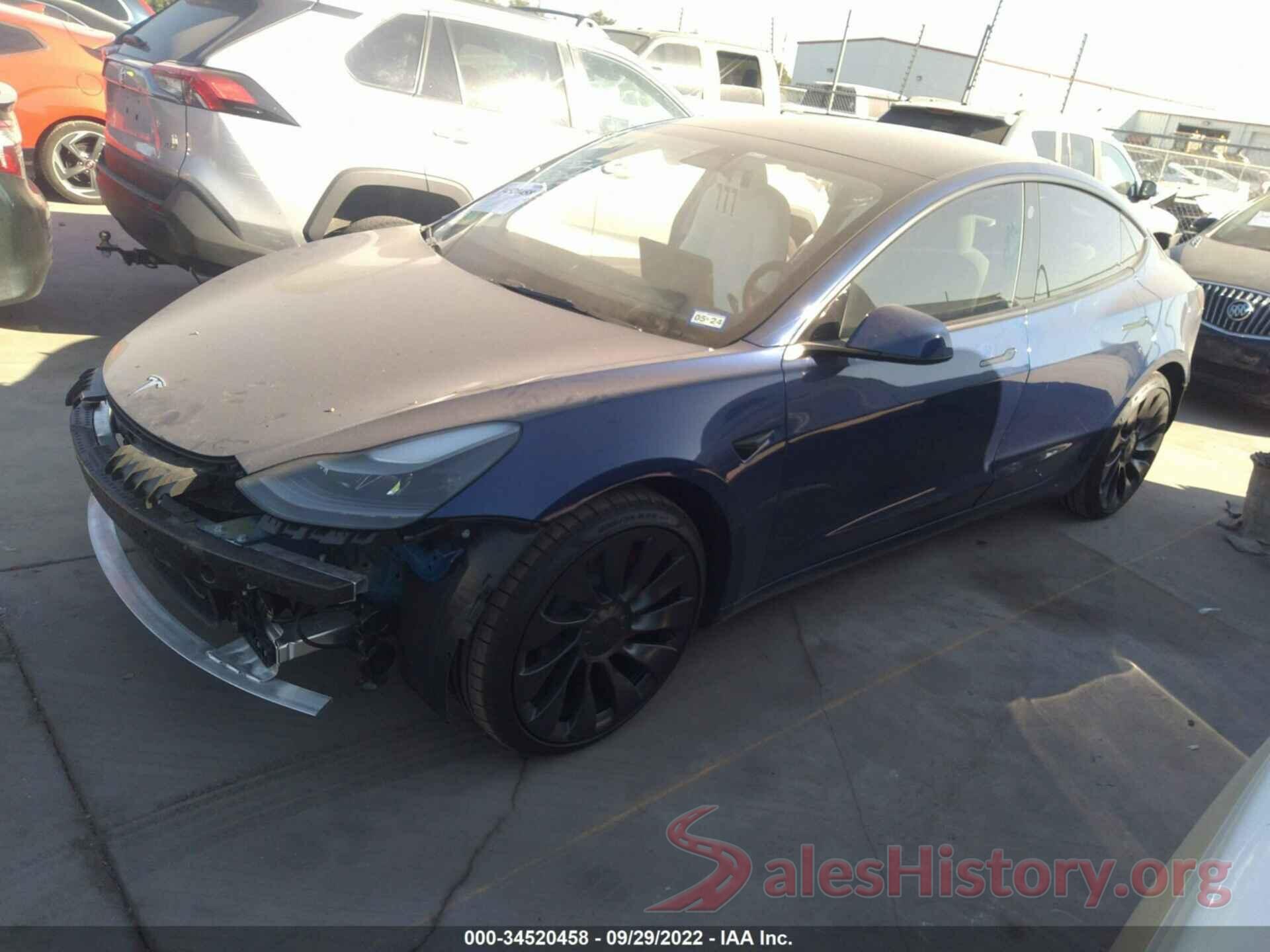 5YJ3E1EC0NF237944 2022 TESLA MODEL 3