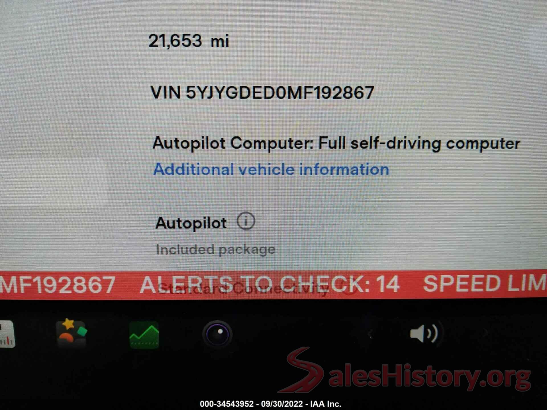 5YJYGDED0MF192867 2021 TESLA MODEL Y