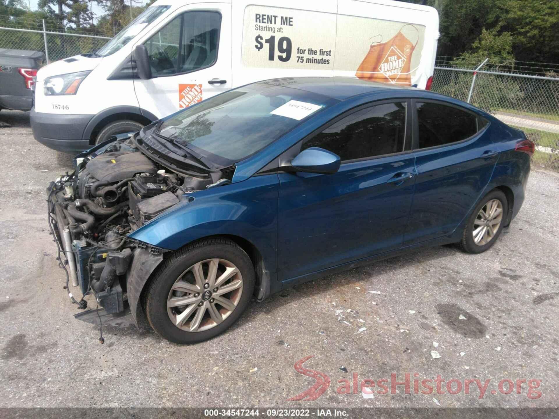 KMHDH4AE4FU346772 2015 HYUNDAI ELANTRA