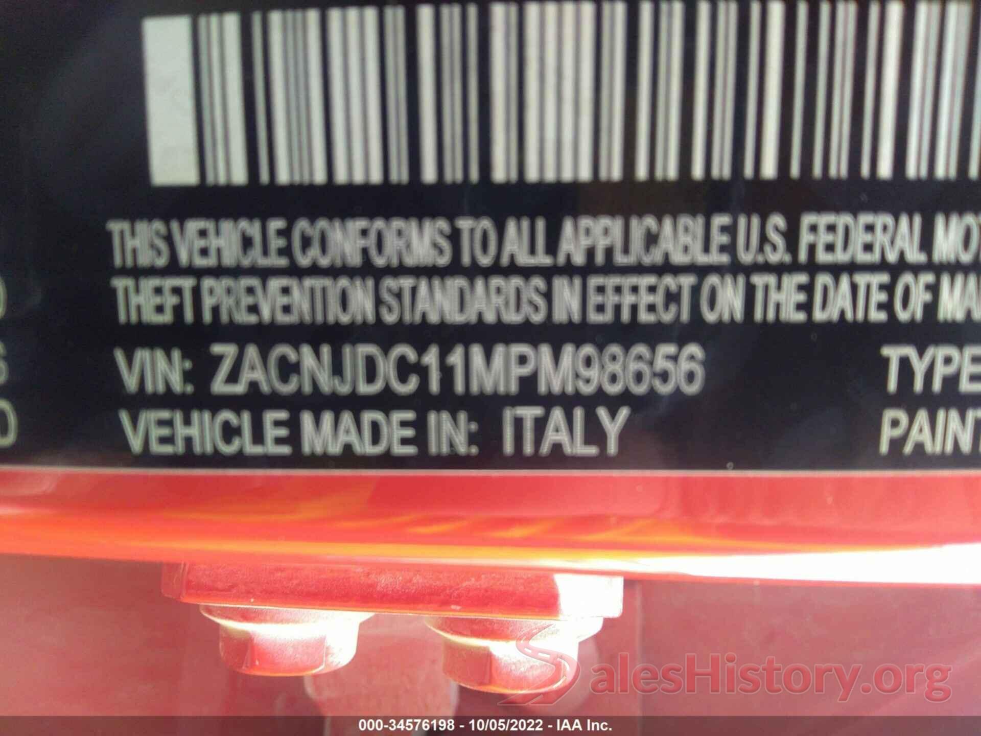 ZACNJDC11MPM98656 2021 JEEP RENEGADE