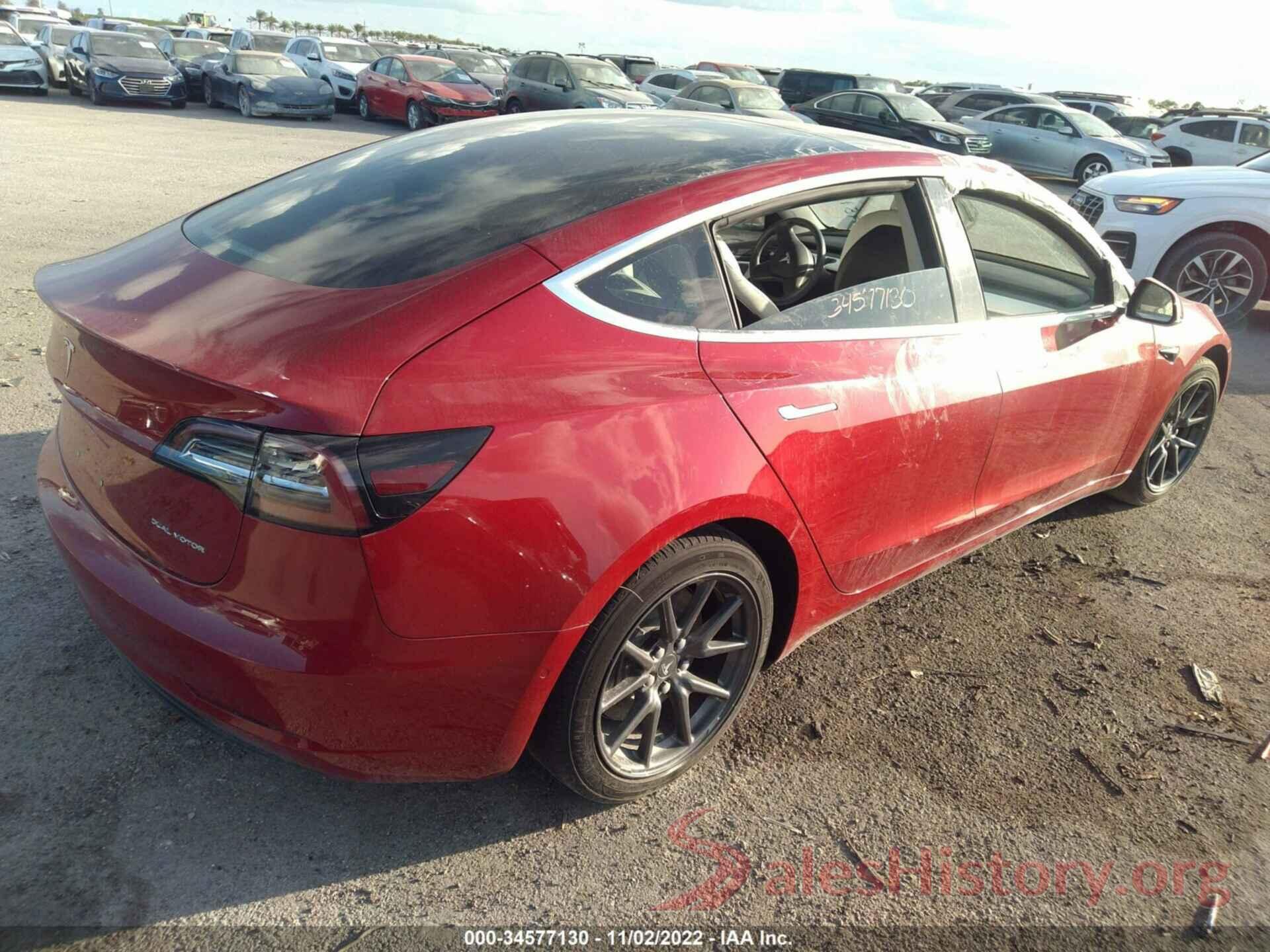 5YJ3E1EBXJF096396 2018 TESLA MODEL 3