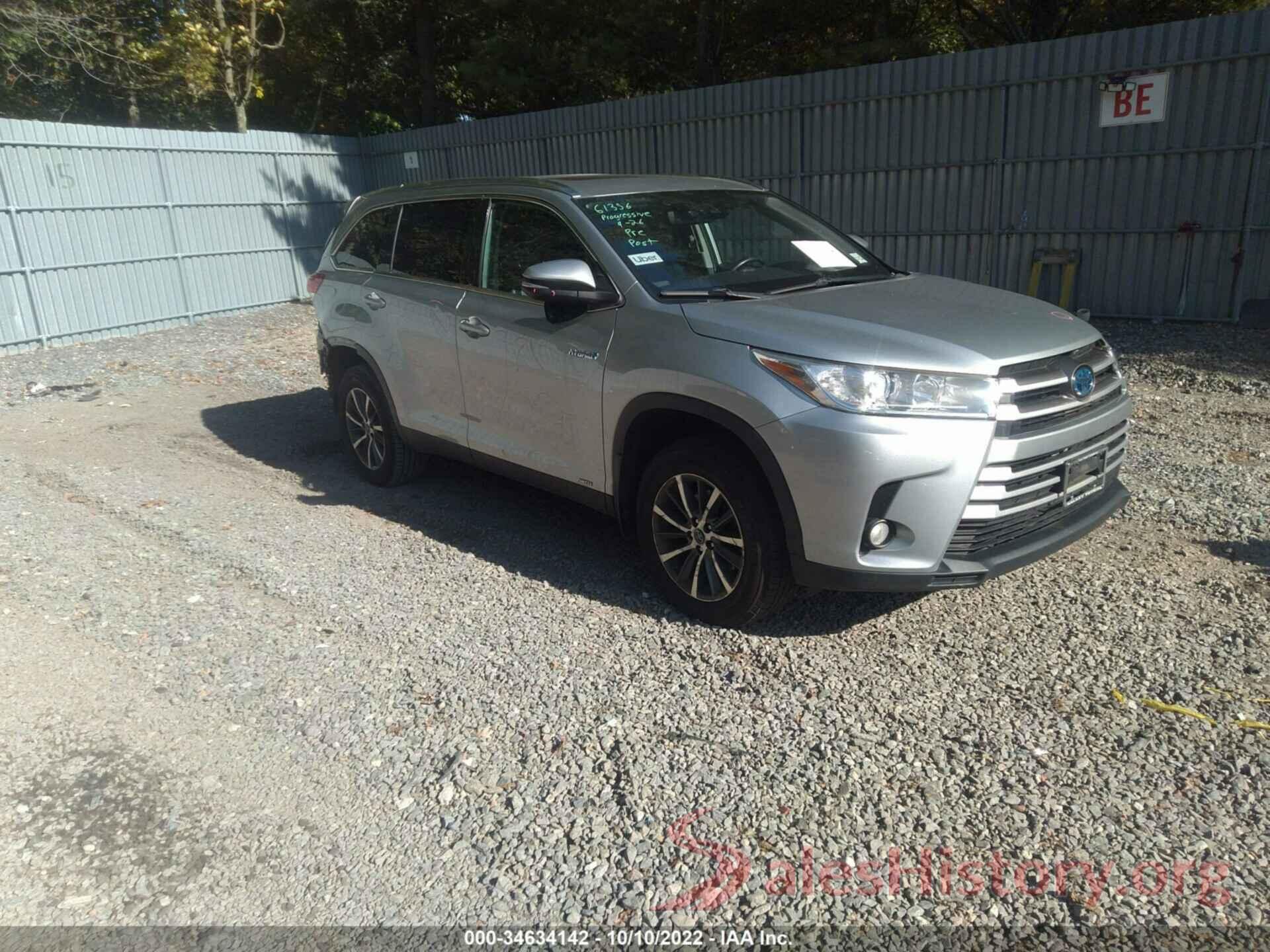 5TDJGRFH7KS054803 2019 TOYOTA HIGHLANDER