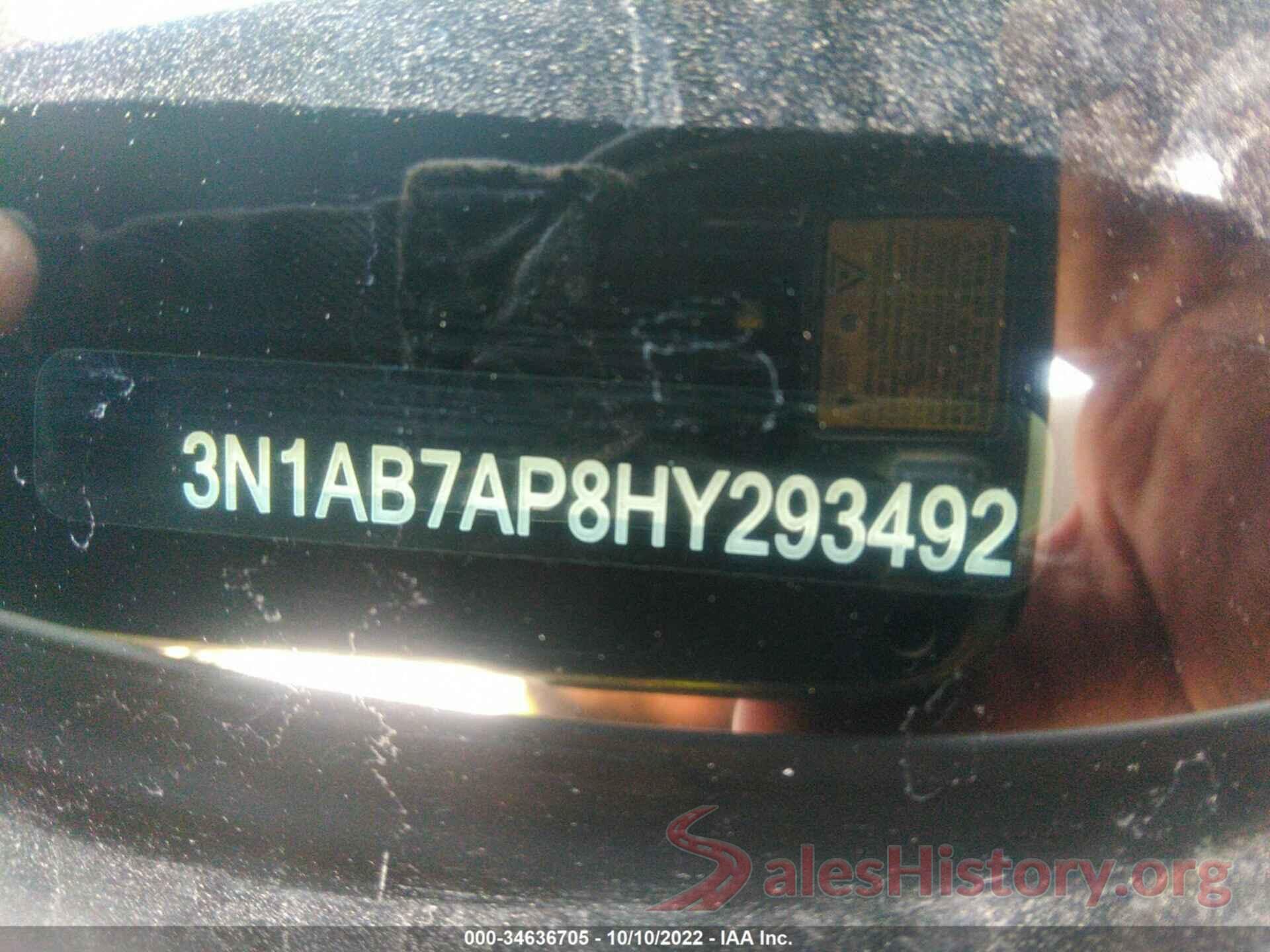 3N1AB7AP8HY293492 2017 NISSAN SENTRA