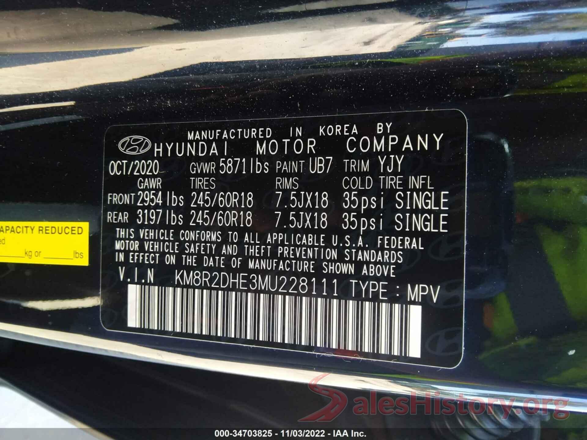 KM8R2DHE3MU228111 2021 HYUNDAI PALISADE