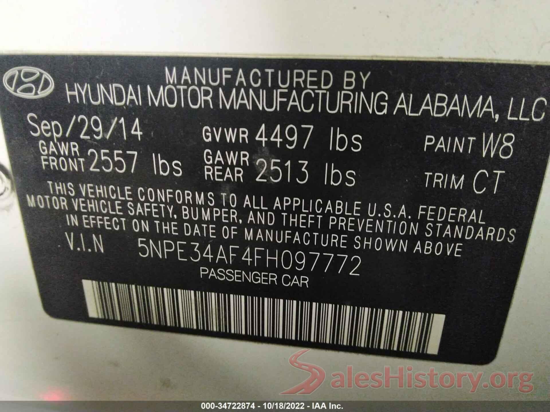 5NPE34AF4FH097772 2015 HYUNDAI SONATA