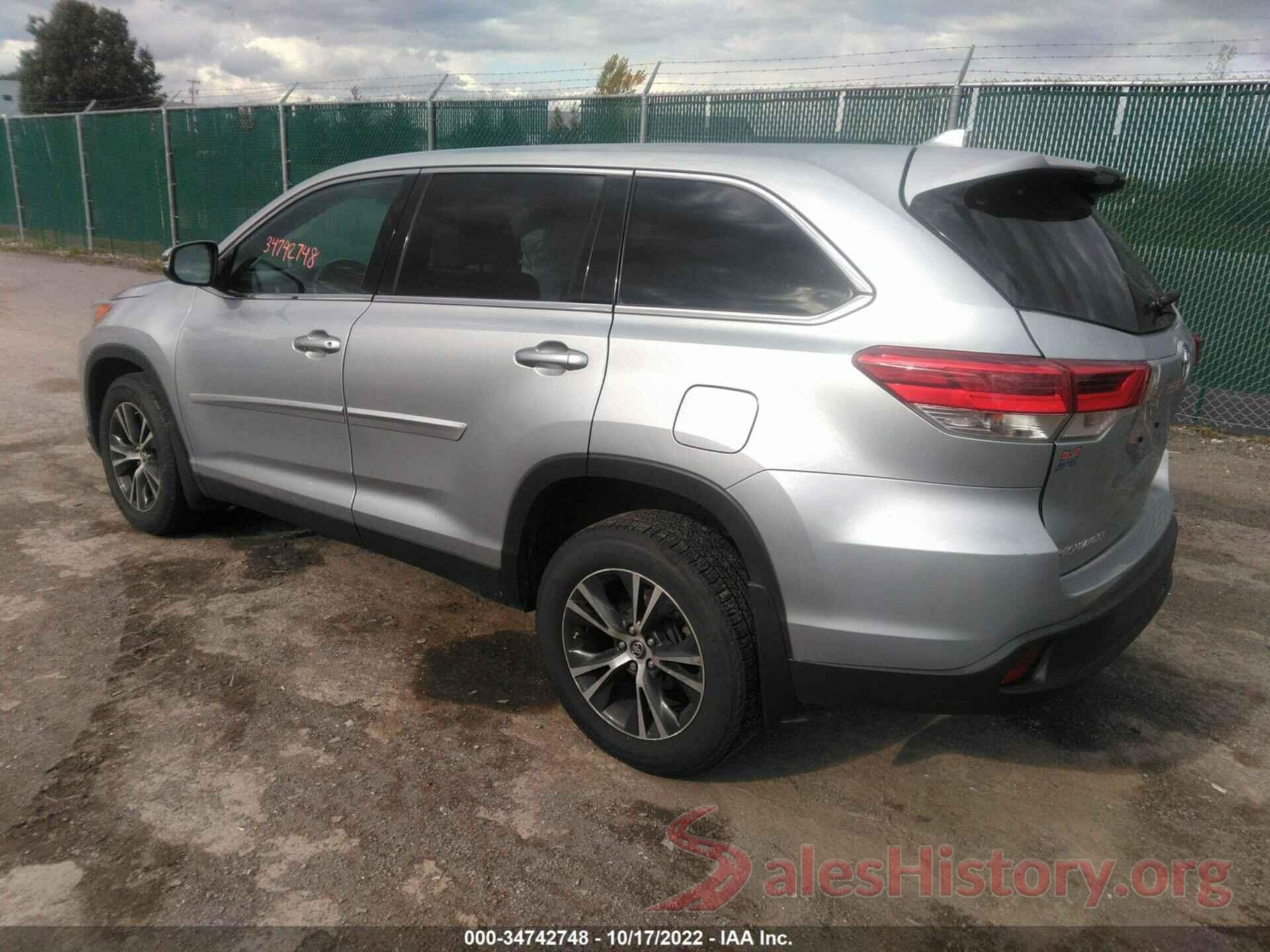 5TDBZRFH3KS942320 2019 TOYOTA HIGHLANDER