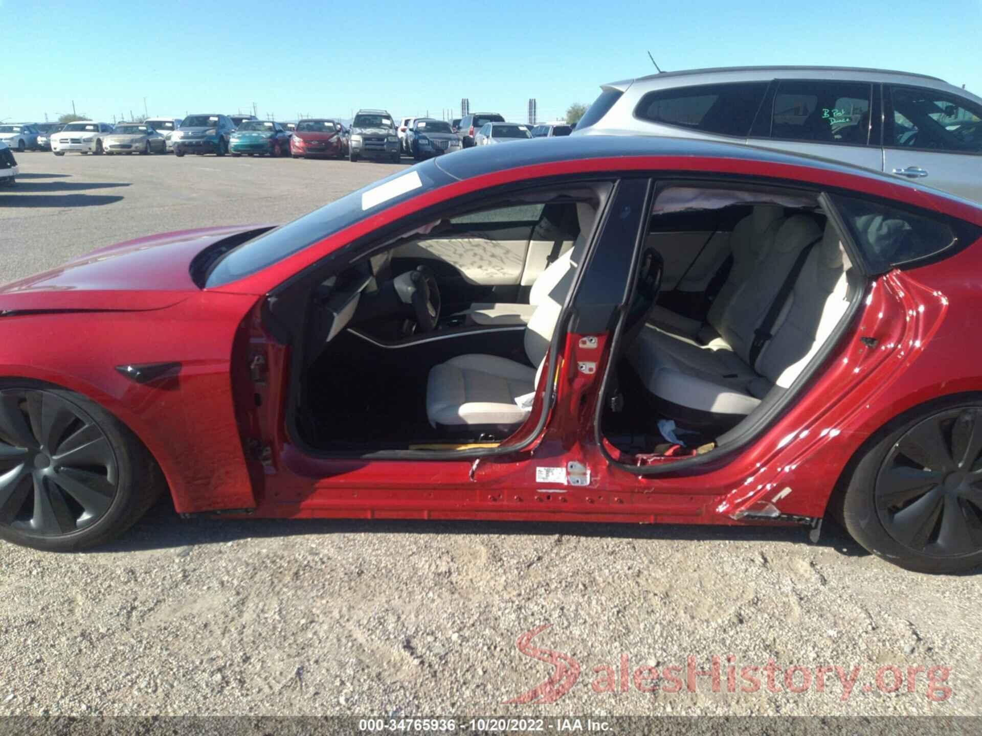 5YJSA1E5XNF459531 2022 TESLA MODEL S