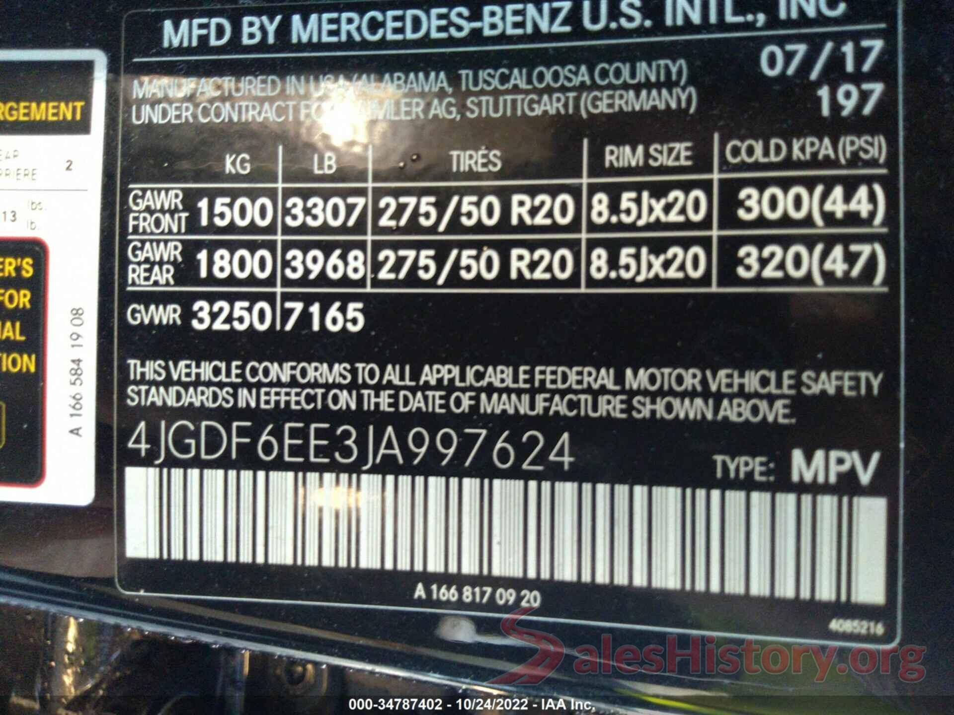 4JGDF6EE3JA997624 2018 MERCEDES-BENZ GLS