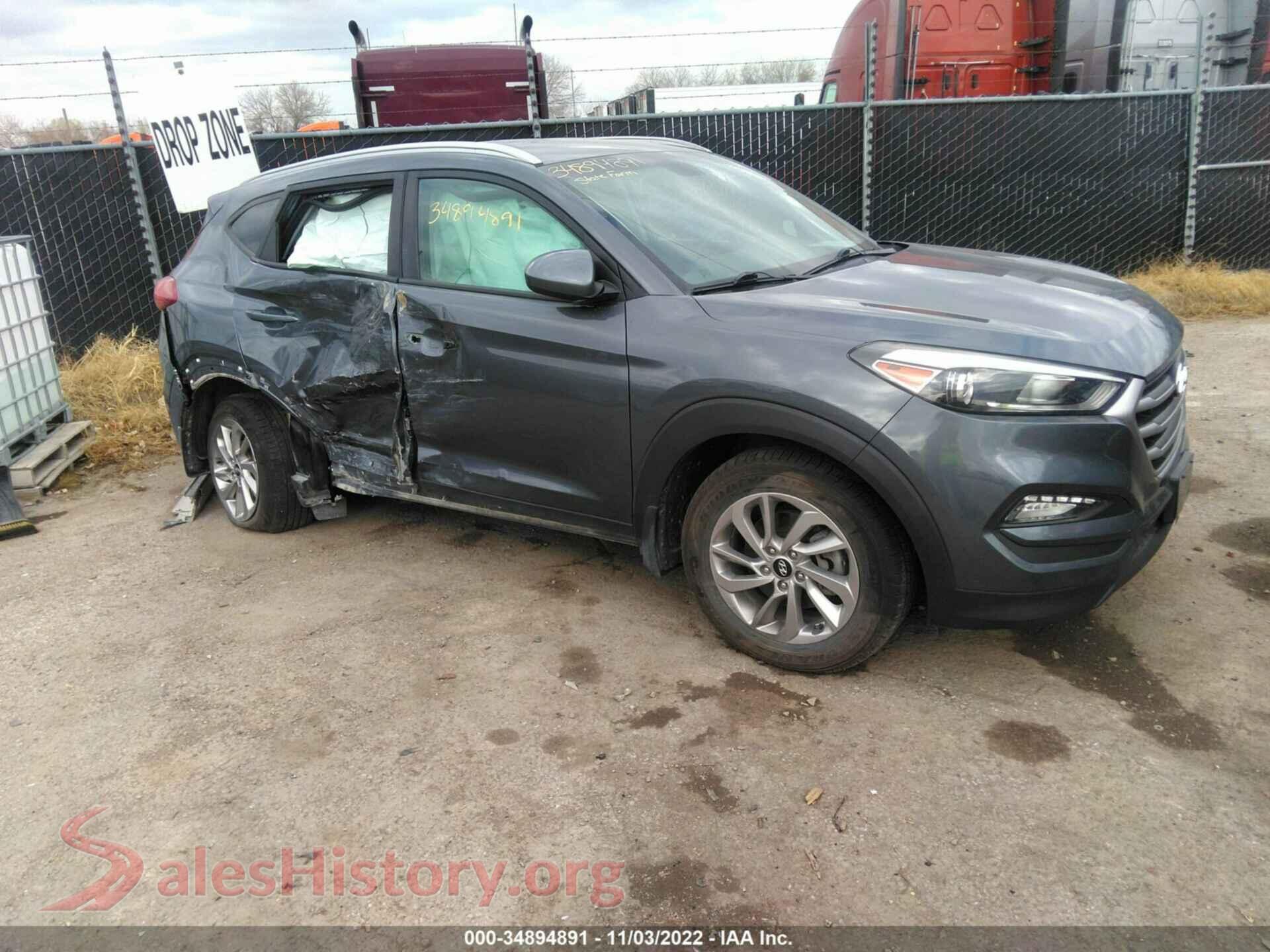 2018 HYUNDAI TUCSON VIN KM8J33A49JU618390, auction photo