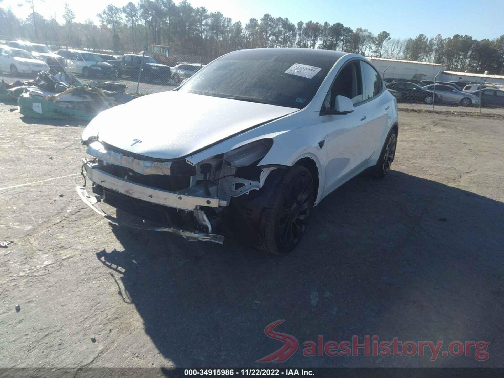 7SAYGDEF4NF455495 2022 TESLA MODEL Y