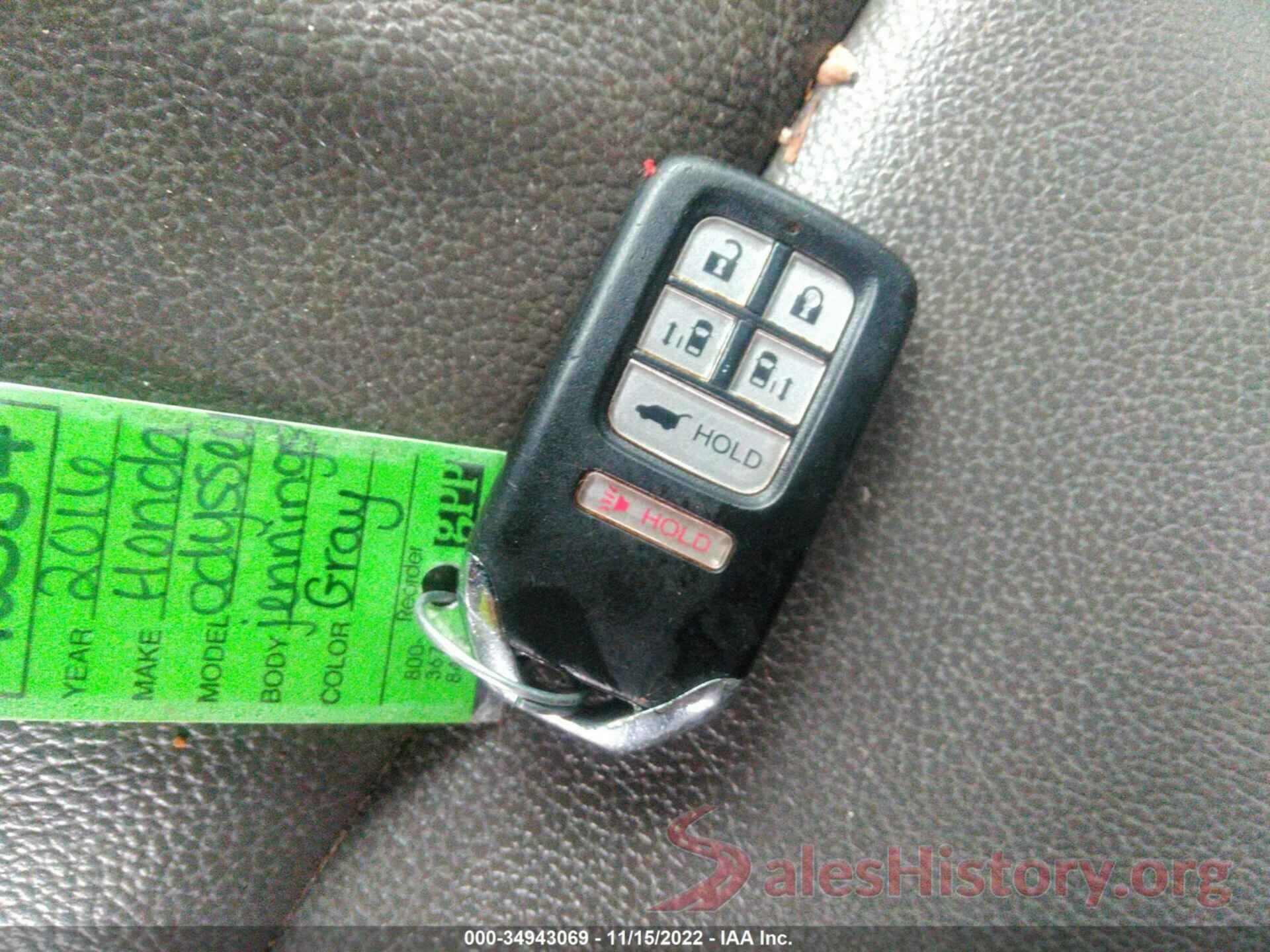 5FNRL5H65GB142103 2016 HONDA ODYSSEY