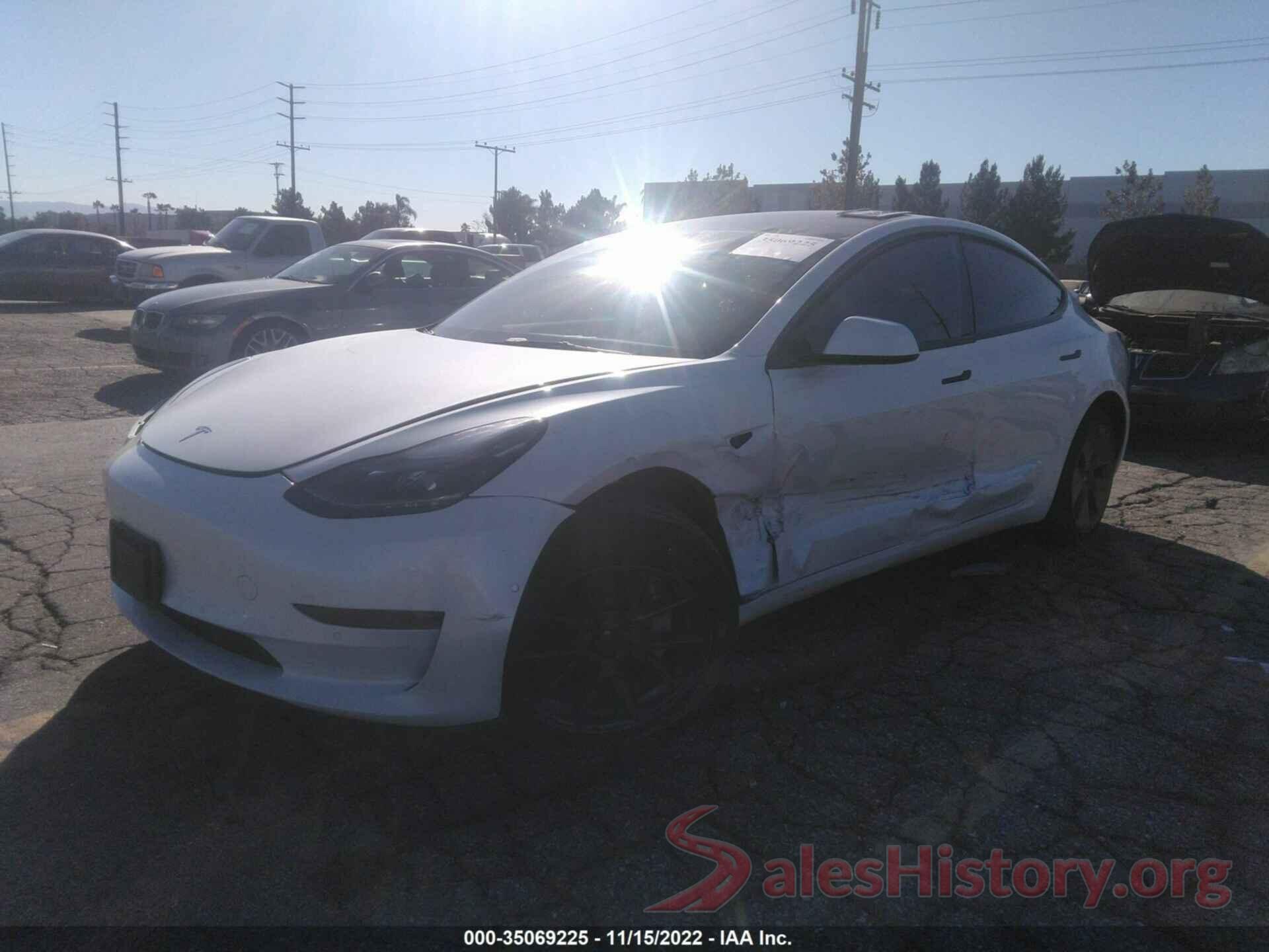 5YJ3E1EB1NF173369 2022 TESLA MODEL 3