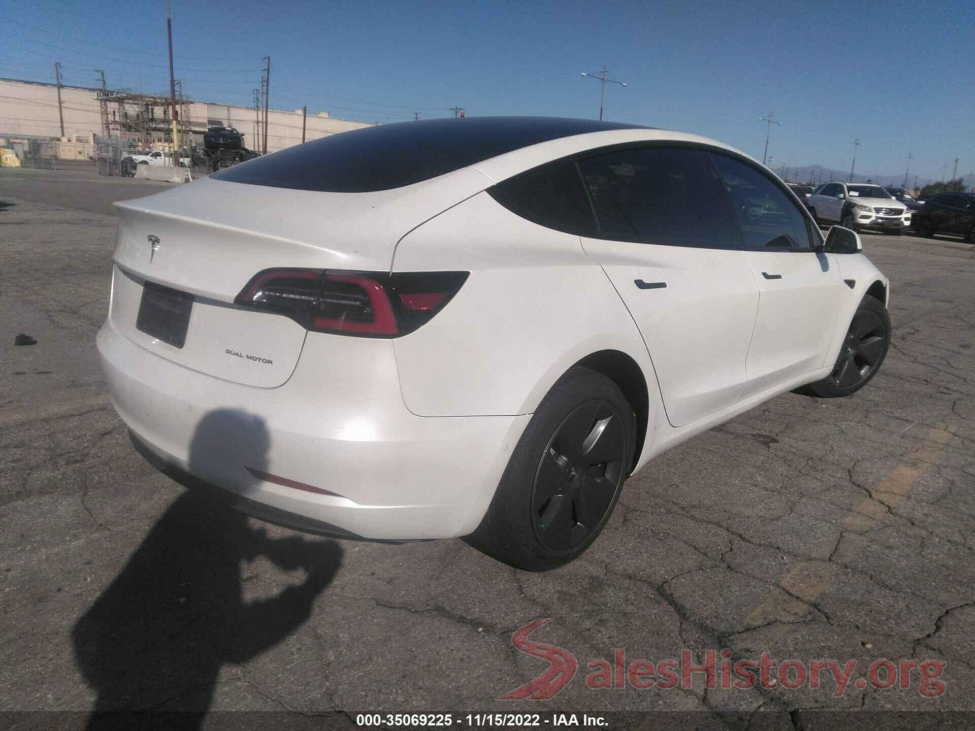 5YJ3E1EB1NF173369 2022 TESLA MODEL 3