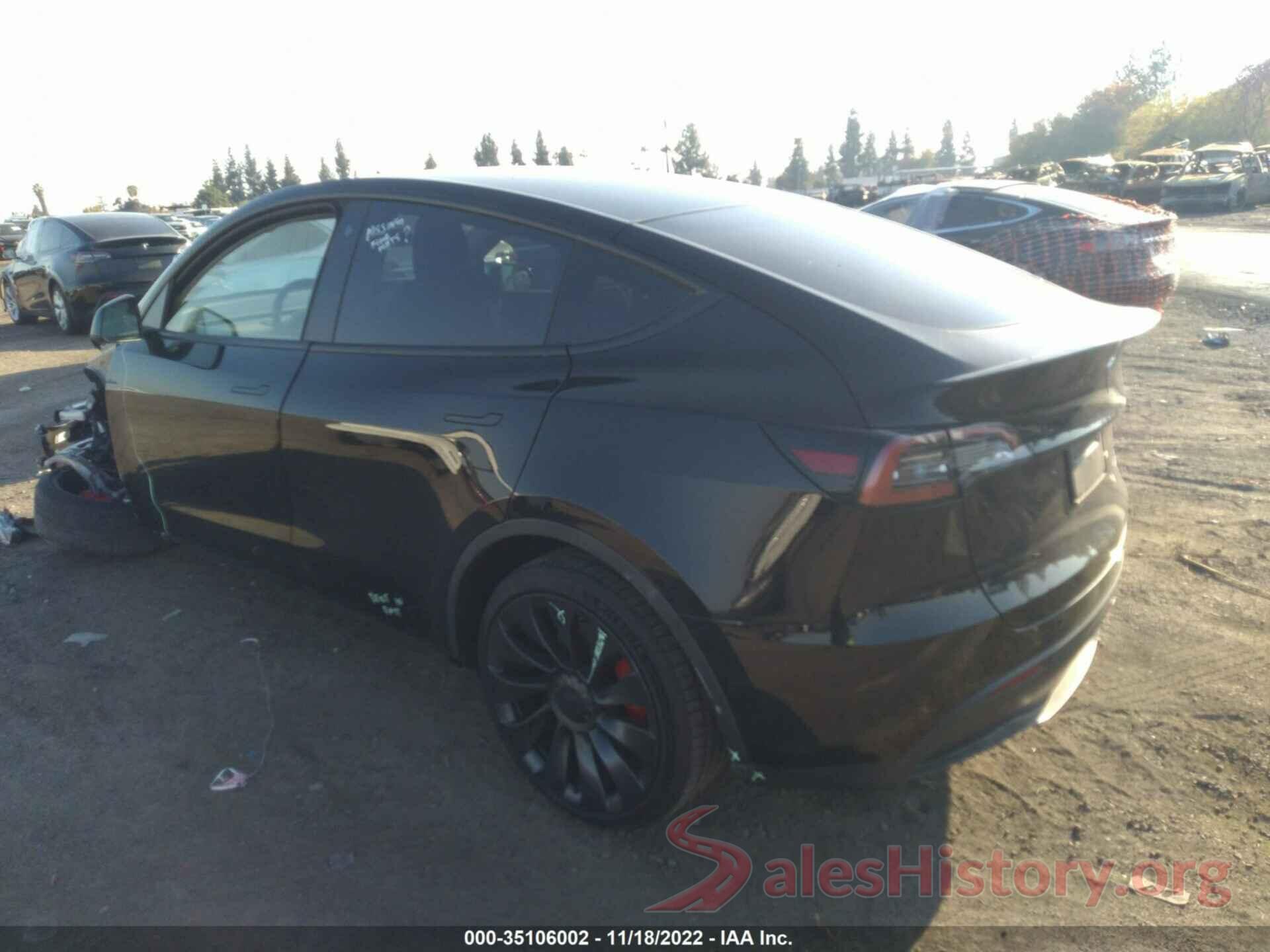 7SAYGDEF6NF327078 2022 TESLA MODEL Y