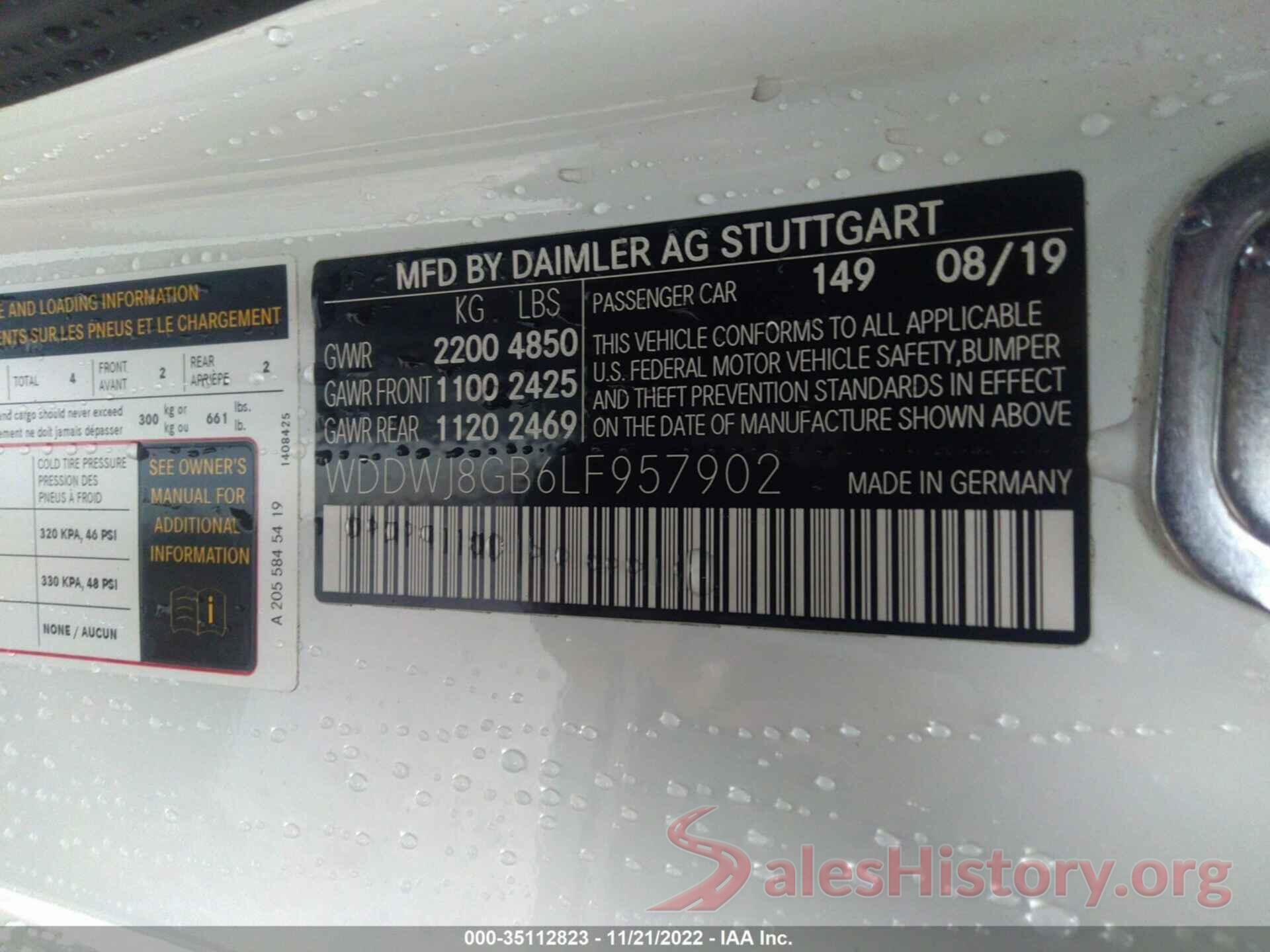 WDDWJ8GB6LF957902 2020 MERCEDES-BENZ C-CLASS