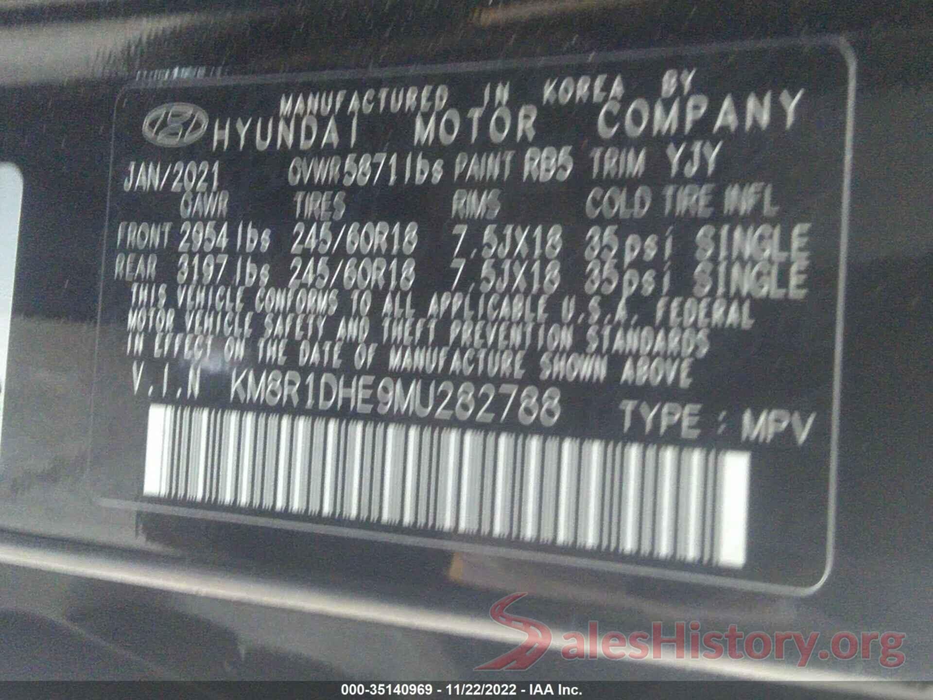 KM8R1DHE9MU282788 2021 HYUNDAI PALISADE