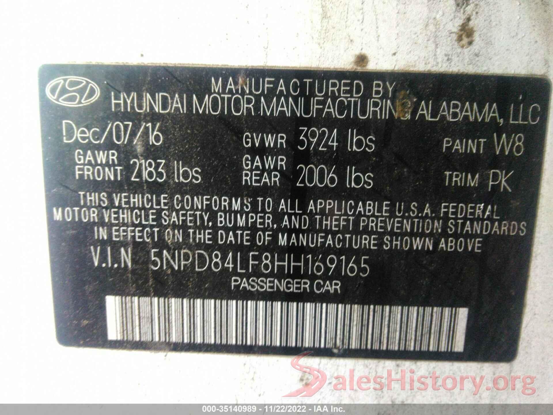 5NPD84LF8HH169165 2017 HYUNDAI ELANTRA