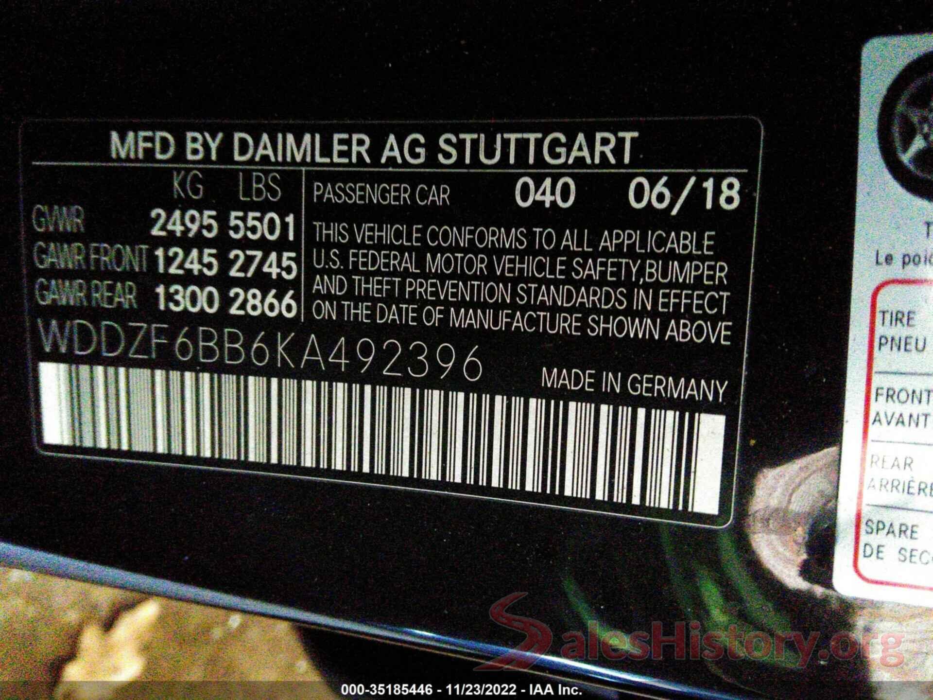 WDDZF6BB6KA492396 2019 MERCEDES-BENZ E-CLASS